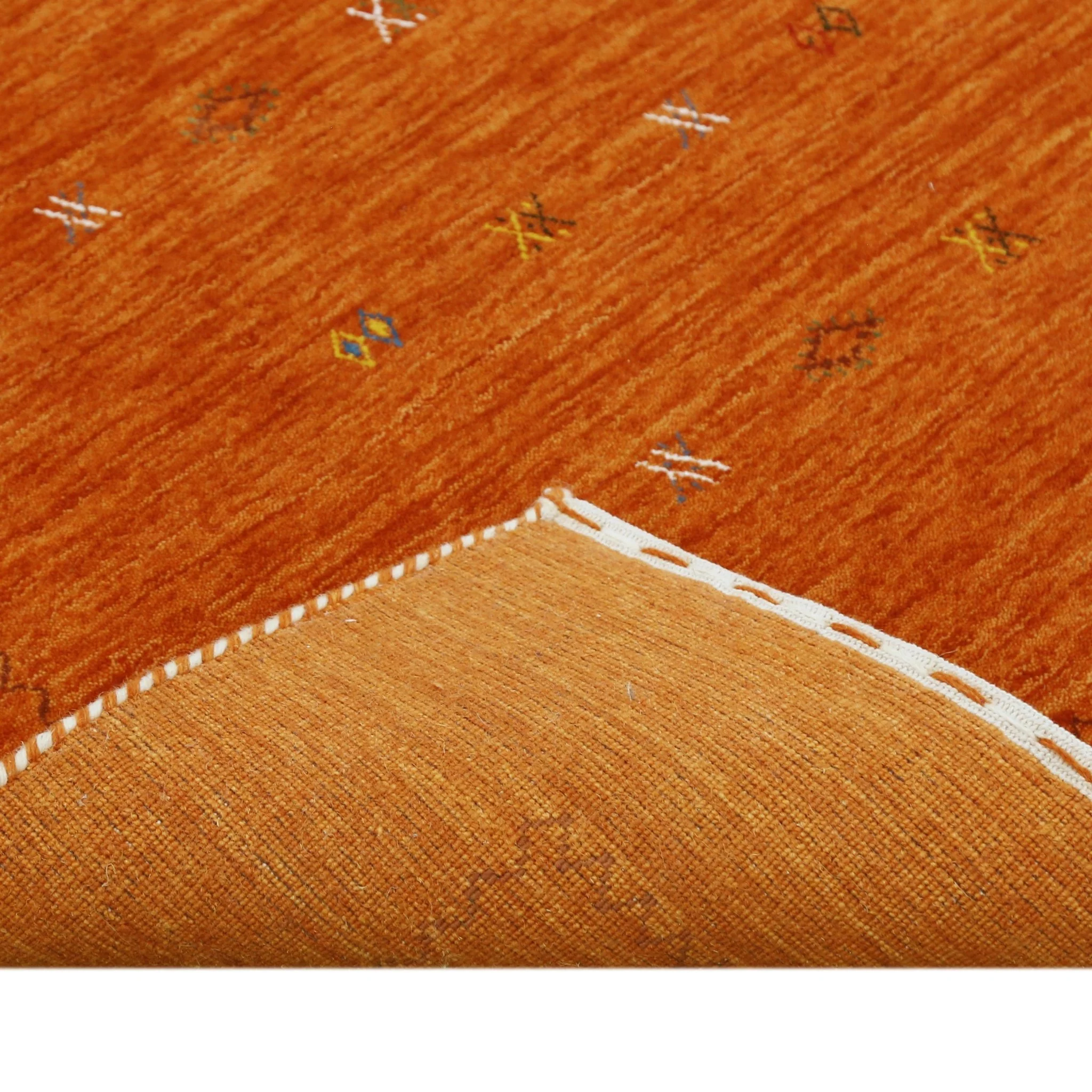 Modern Design Orange Hand Loomed Wool Area Rug - Image 7