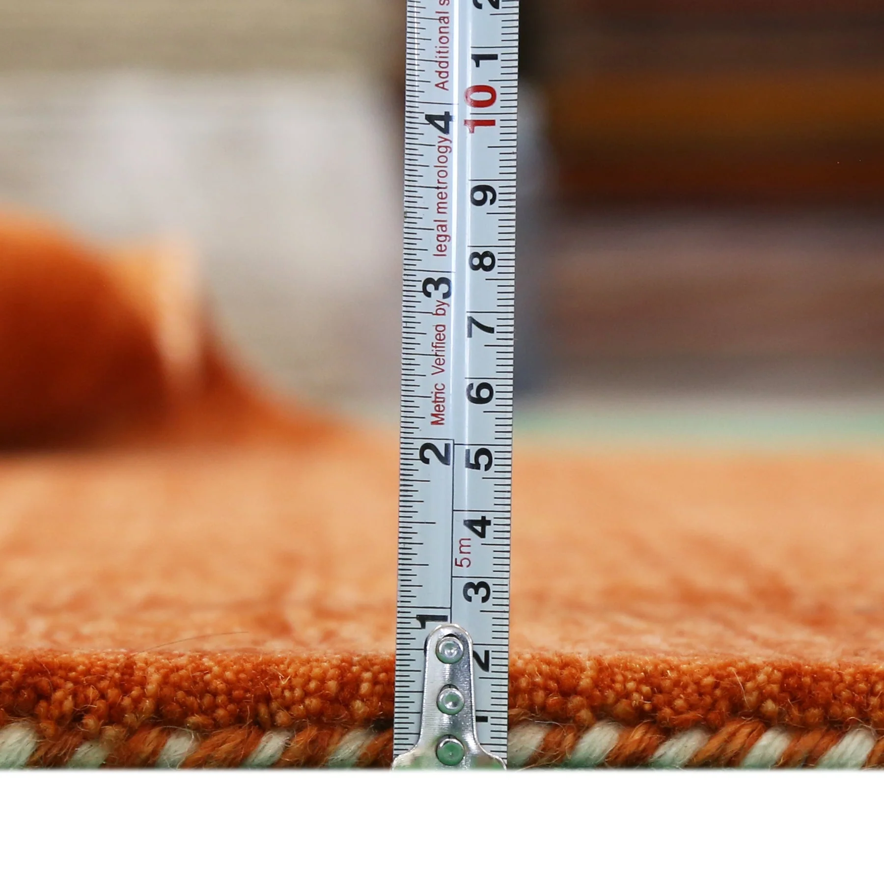 Modern Design Orange Hand Loomed Wool Area Rug - Image 8