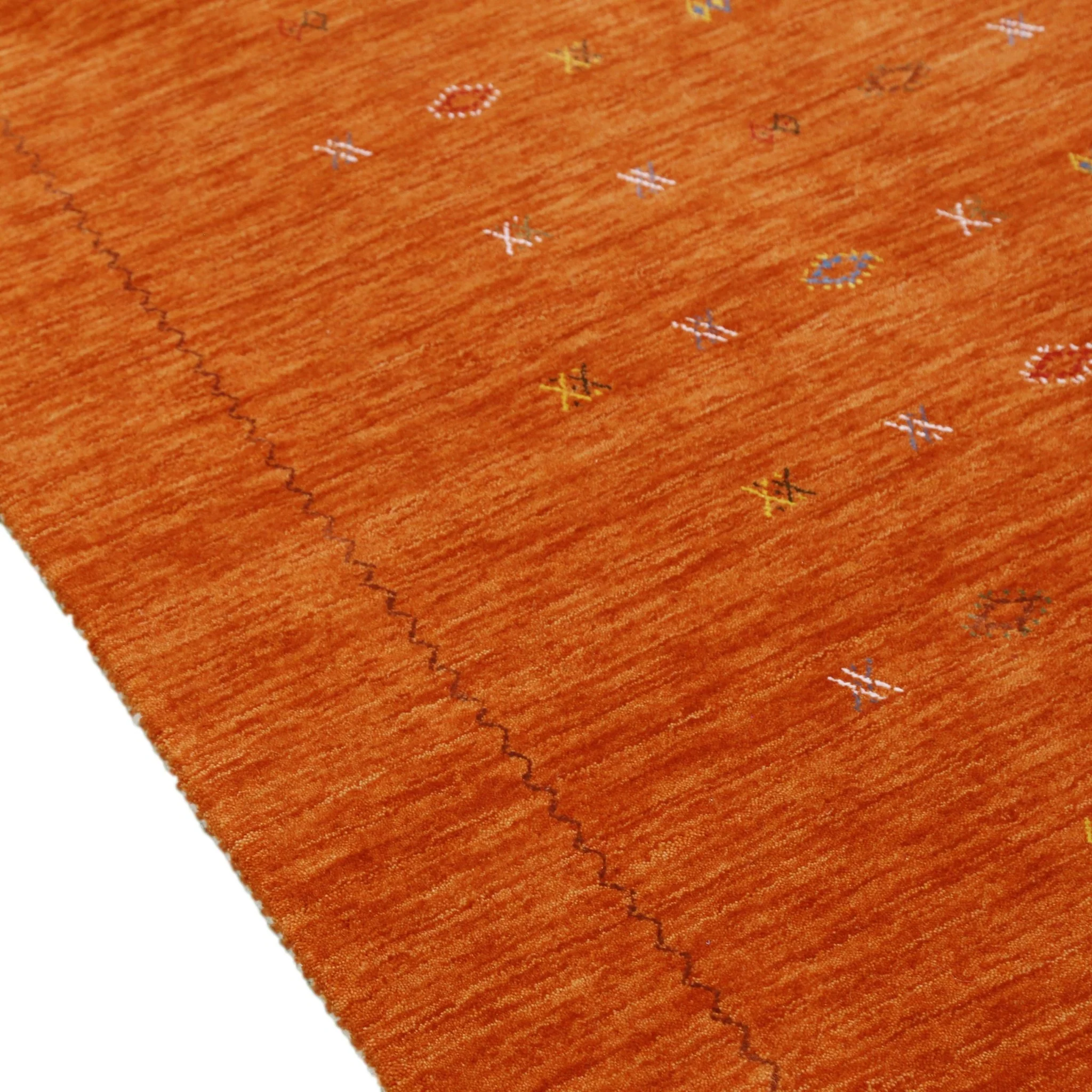 Modern Design Orange Hand Loomed Wool Area Rug - Image 9