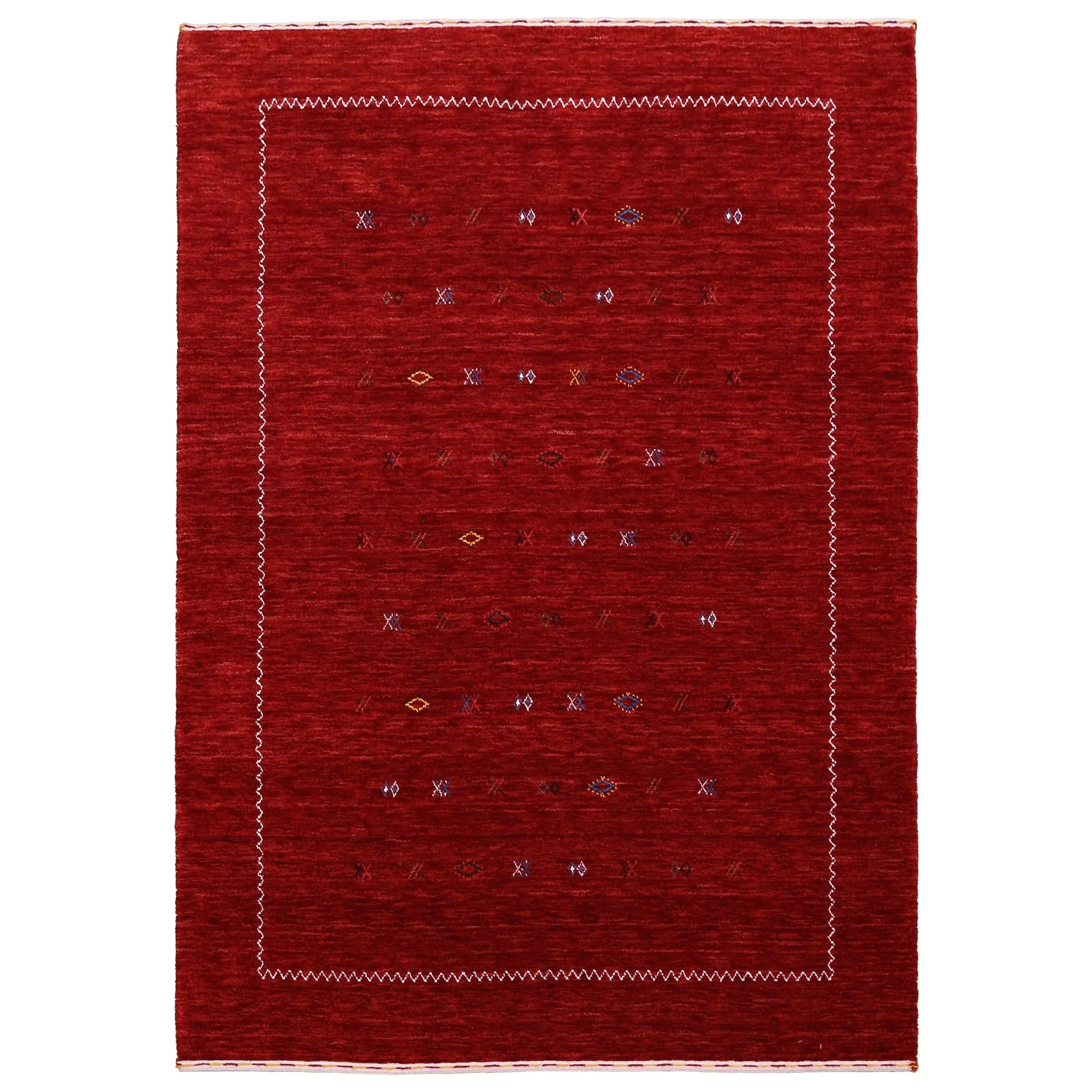 Modern Design Red Hand Loomed Wool Area Rug - Image 12