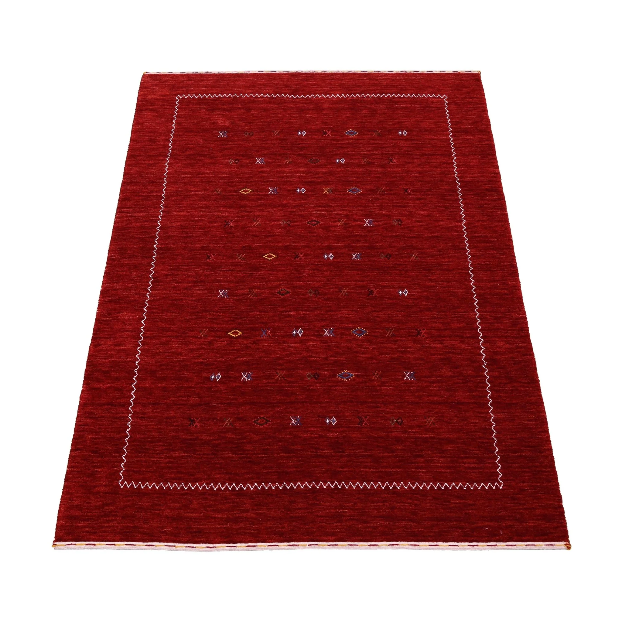 Modern Design Red Hand Loomed Wool Area Rug - Image 14