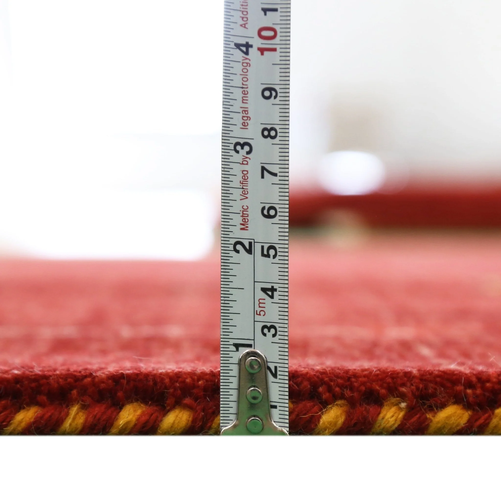 Modern Design Red Hand Loomed Wool Area Rug - Image 4