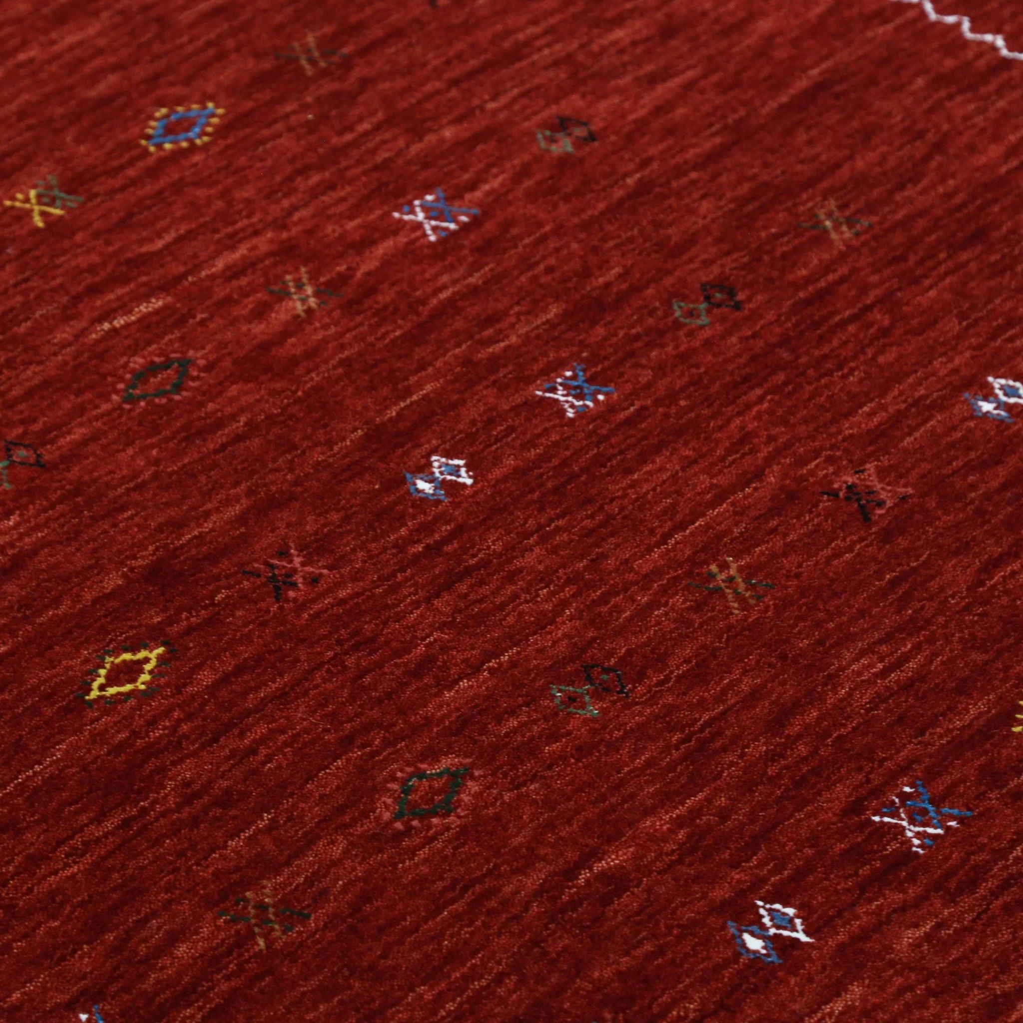 Modern Design Red Hand Loomed Wool Area Rug - Image 5