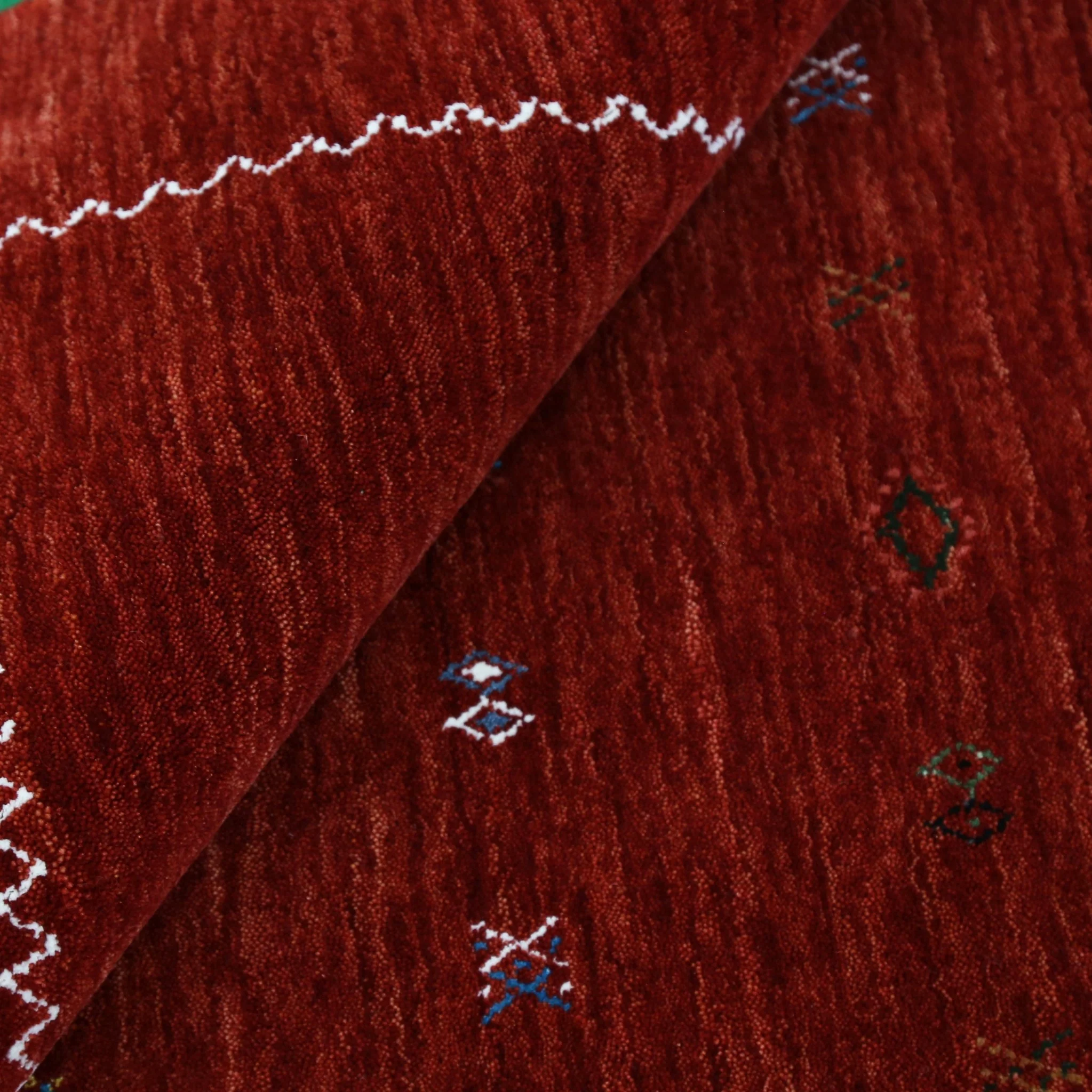 Modern Design Red Hand Loomed Wool Area Rug - Image 6
