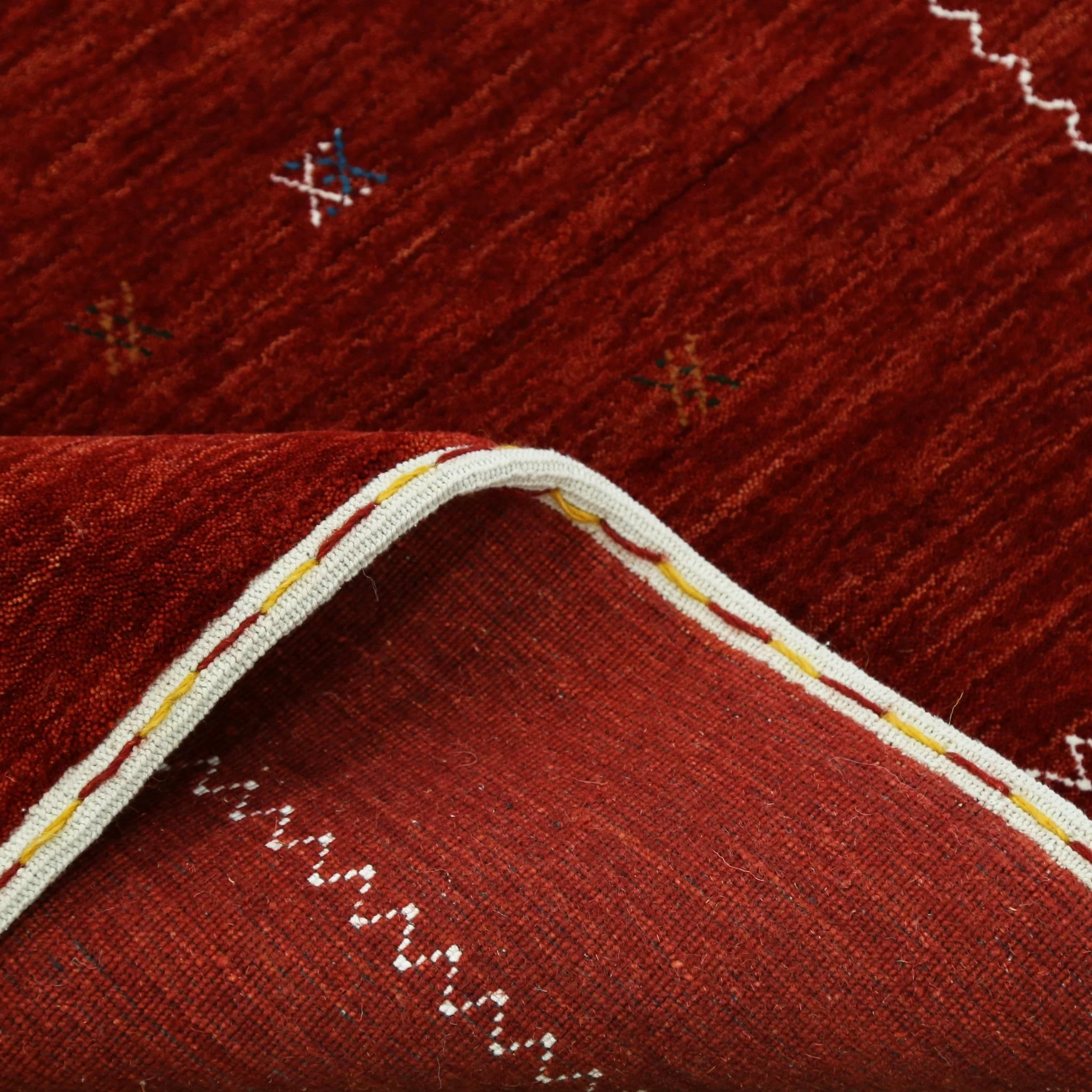Modern Design Red Hand Loomed Wool Area Rug - Image 7