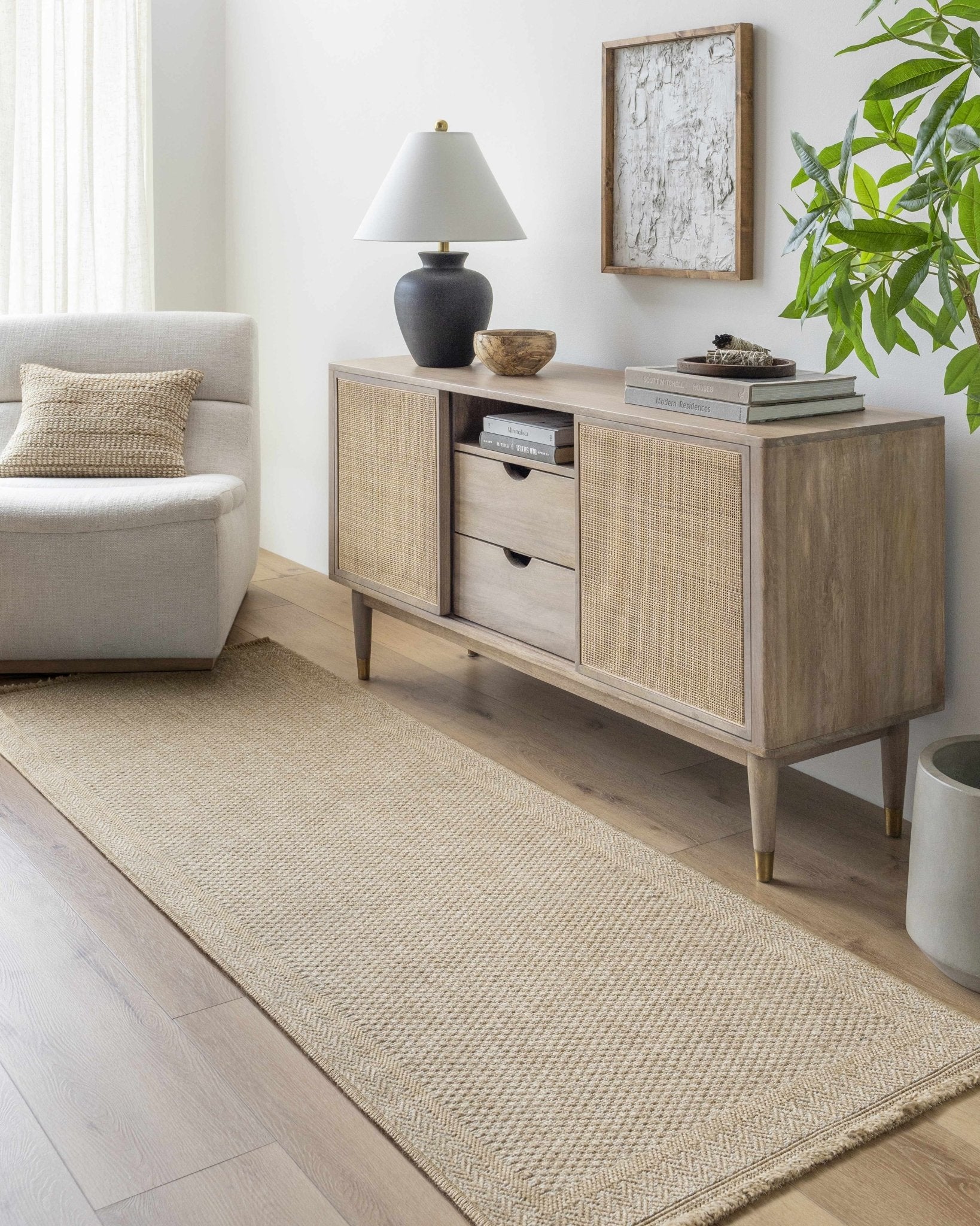 Modern Dorie Beige And White Machine Woven Indoor & Outdoor Rug - Image 10