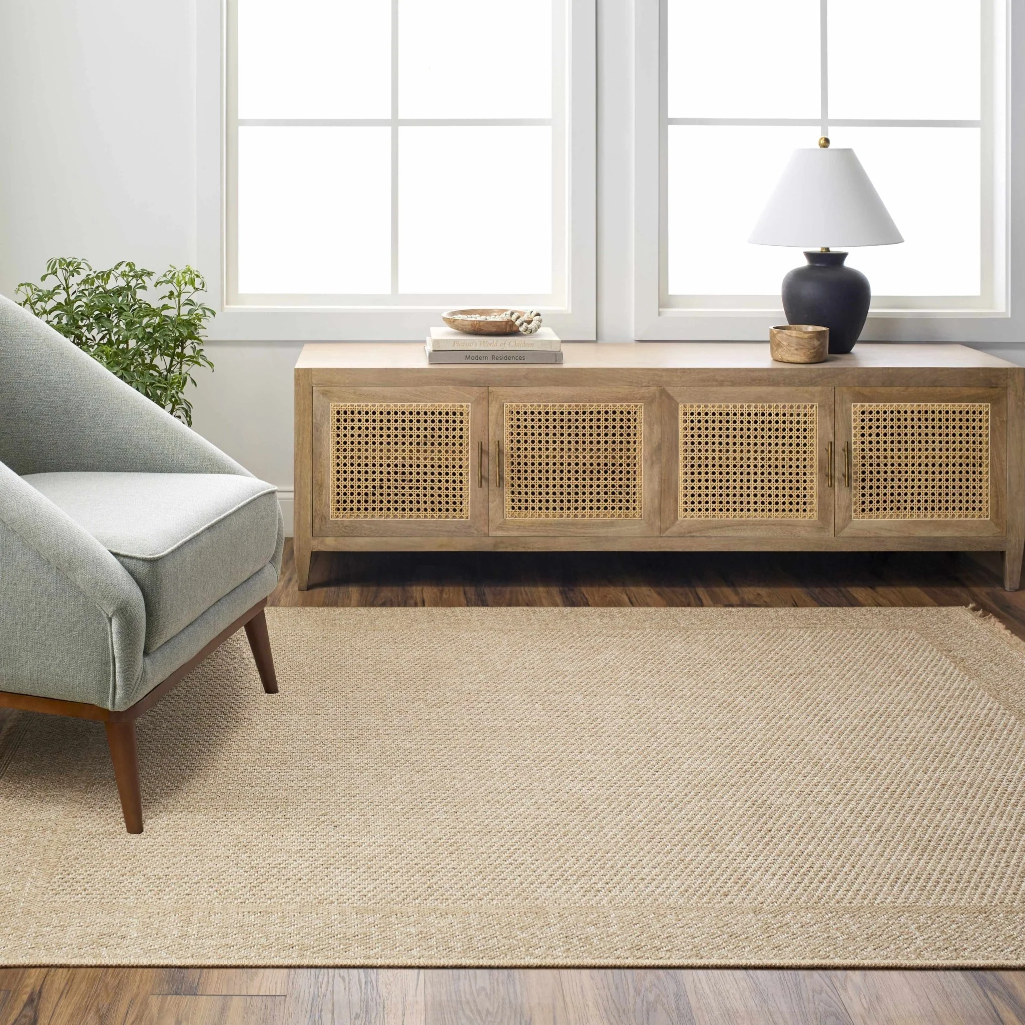 Modern Dorie Beige And White Machine Woven Indoor & Outdoor Rug - Image 9
