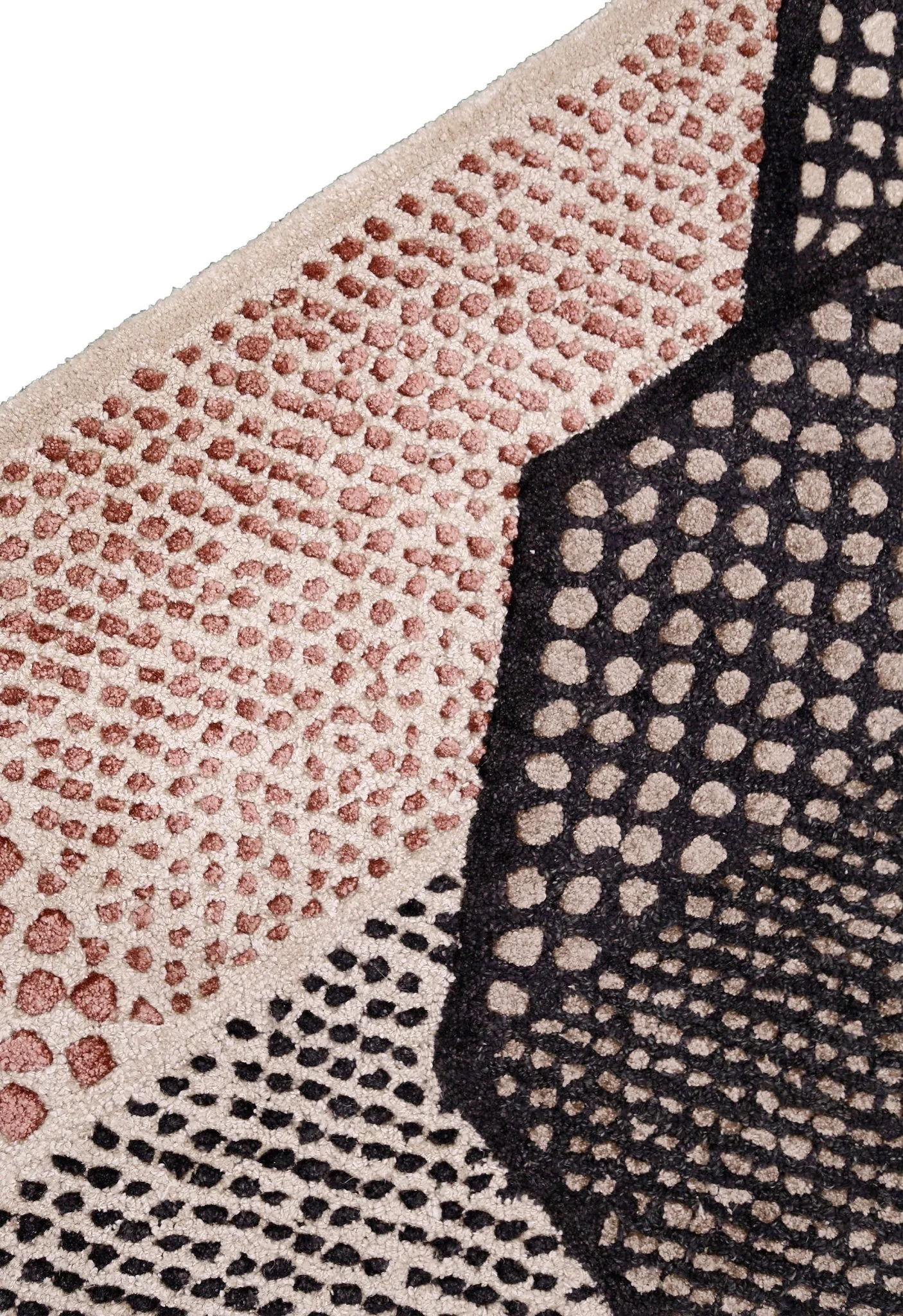 Modern Dotted Mesh Black Hand Tufted 5x8 Wool Area Rug - Image 3