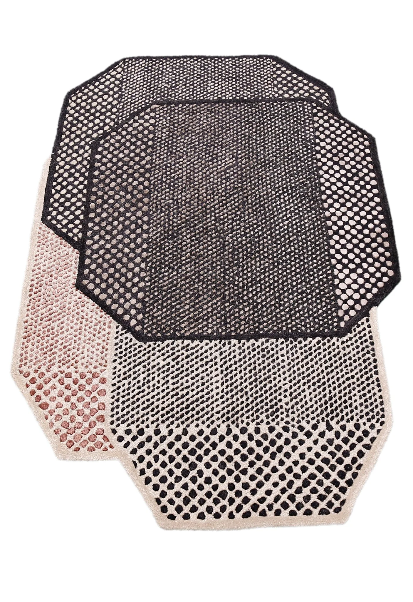 Modern Dotted Mesh Black Hand Tufted 5x8 Wool Area Rug - Image 9