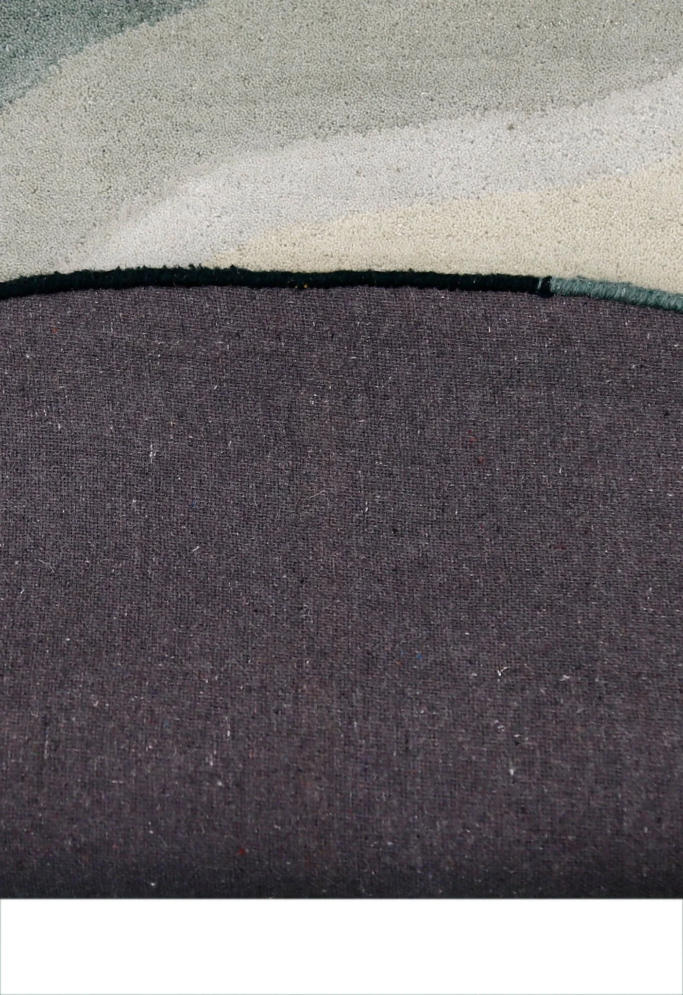 Modern Eclipse Curve Black Hand Tufted 4x6 Wool Rug - Image 3