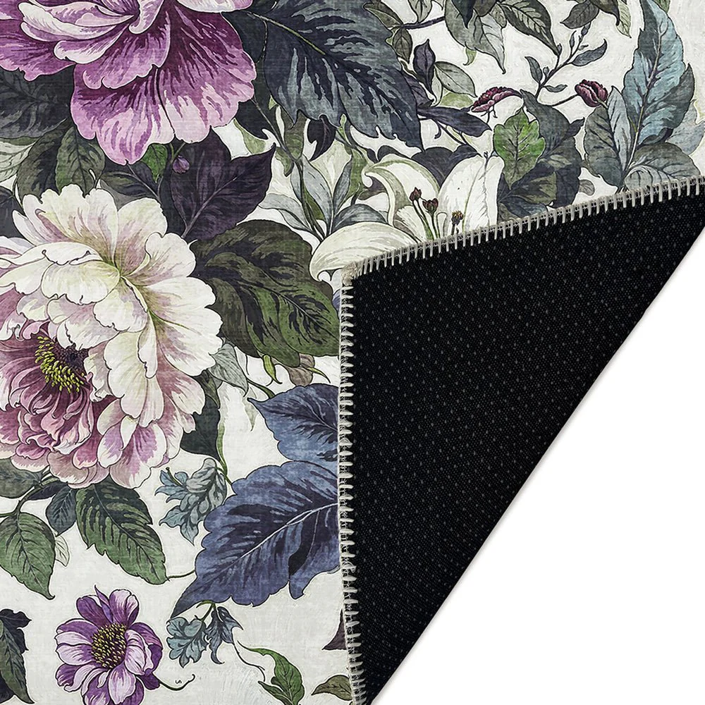 Modern Floral Green Machine Washable Cotton Area Rug - Image 6