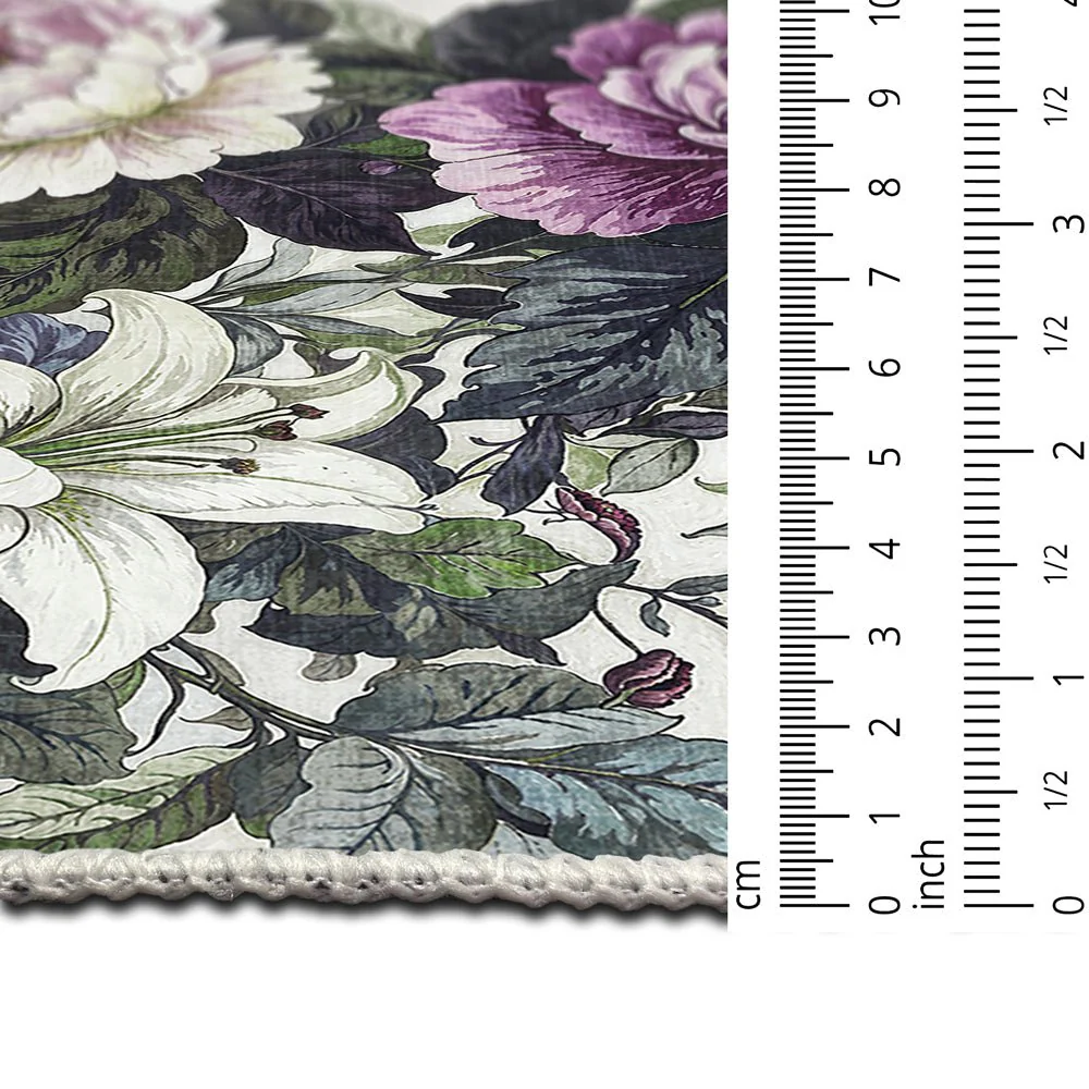 Modern Floral Green Machine Washable Cotton Area Rug - Image 7