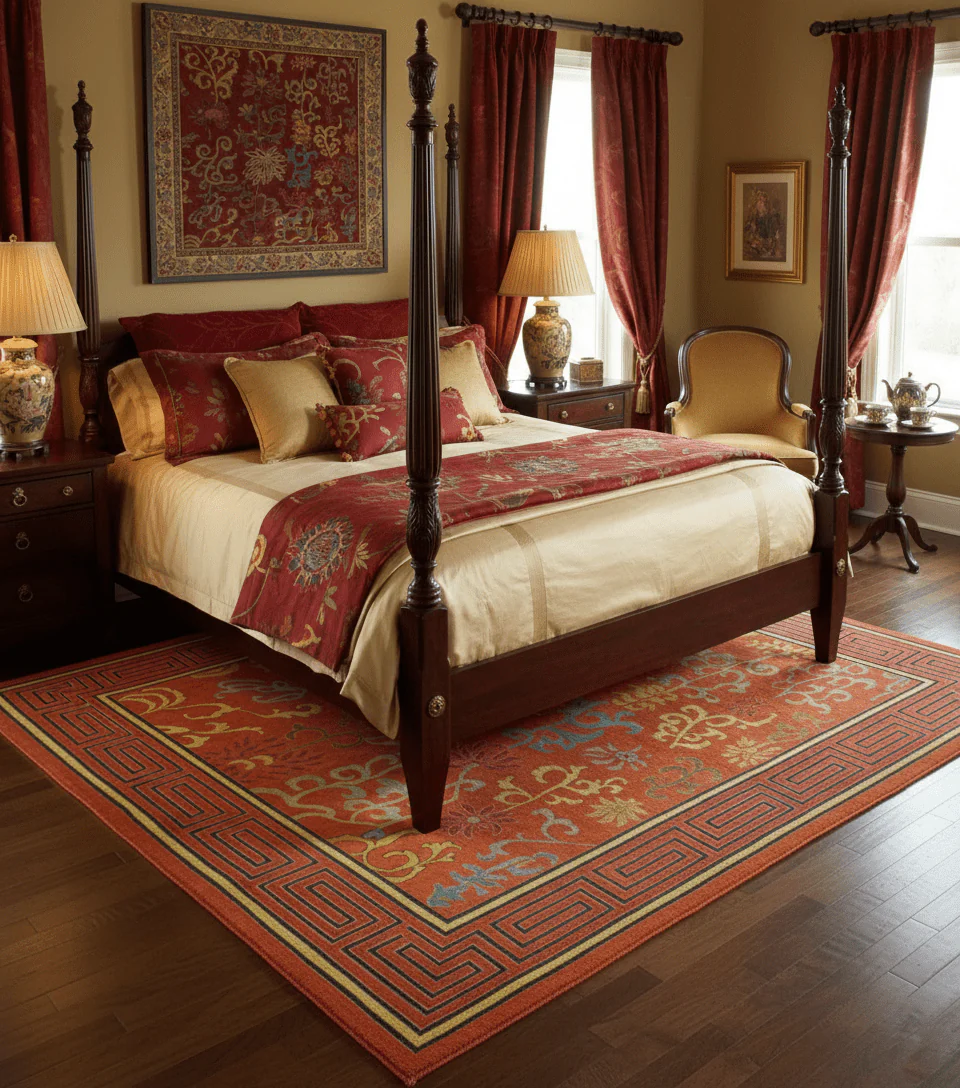 Modern Floral Orange 8x10 Hand Knotted wool Area Rug - Image 2