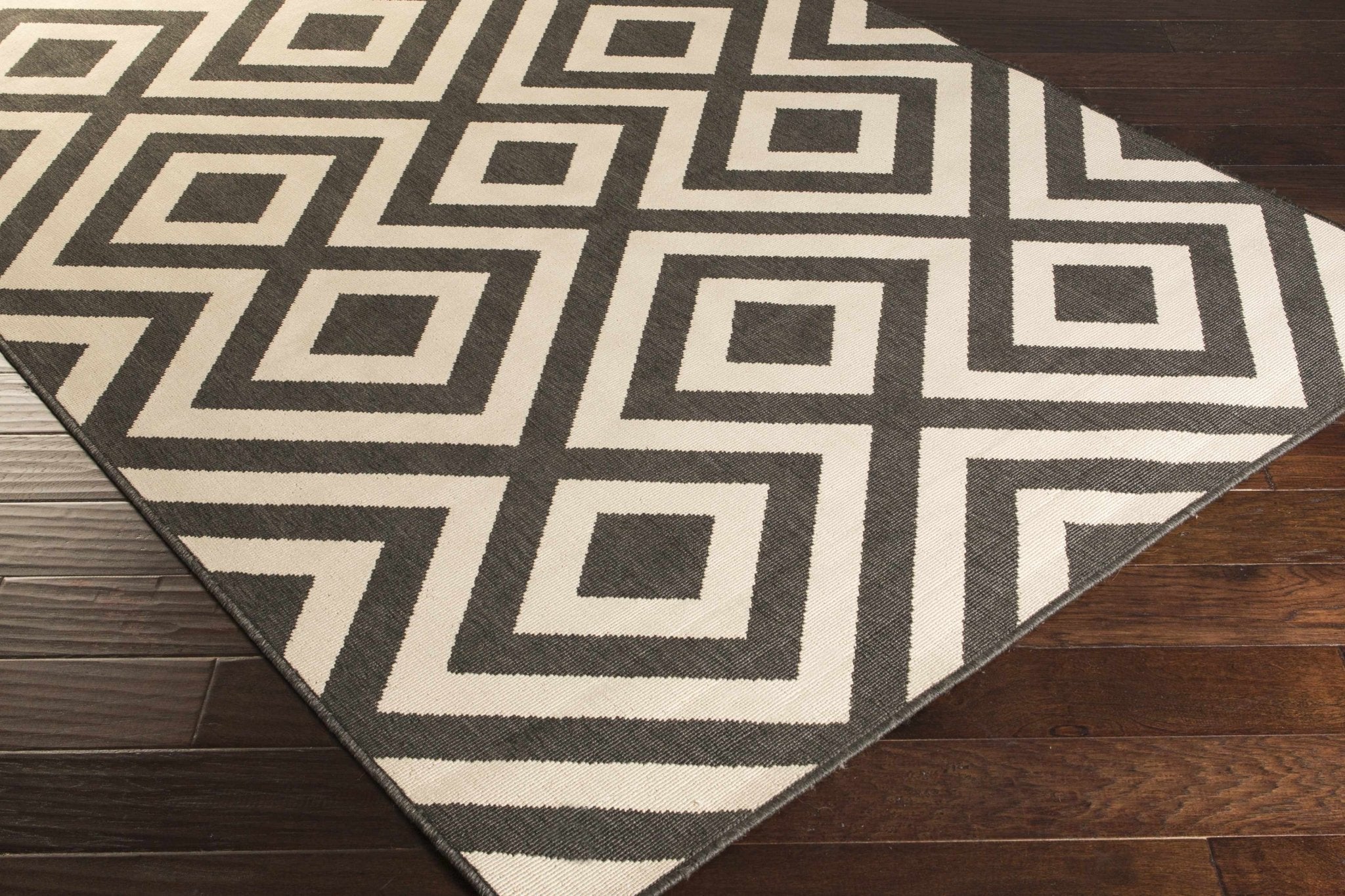 Outdoor Safe Modern Geometric Beige and Charcoal Multi size Area Rug - Image 14
