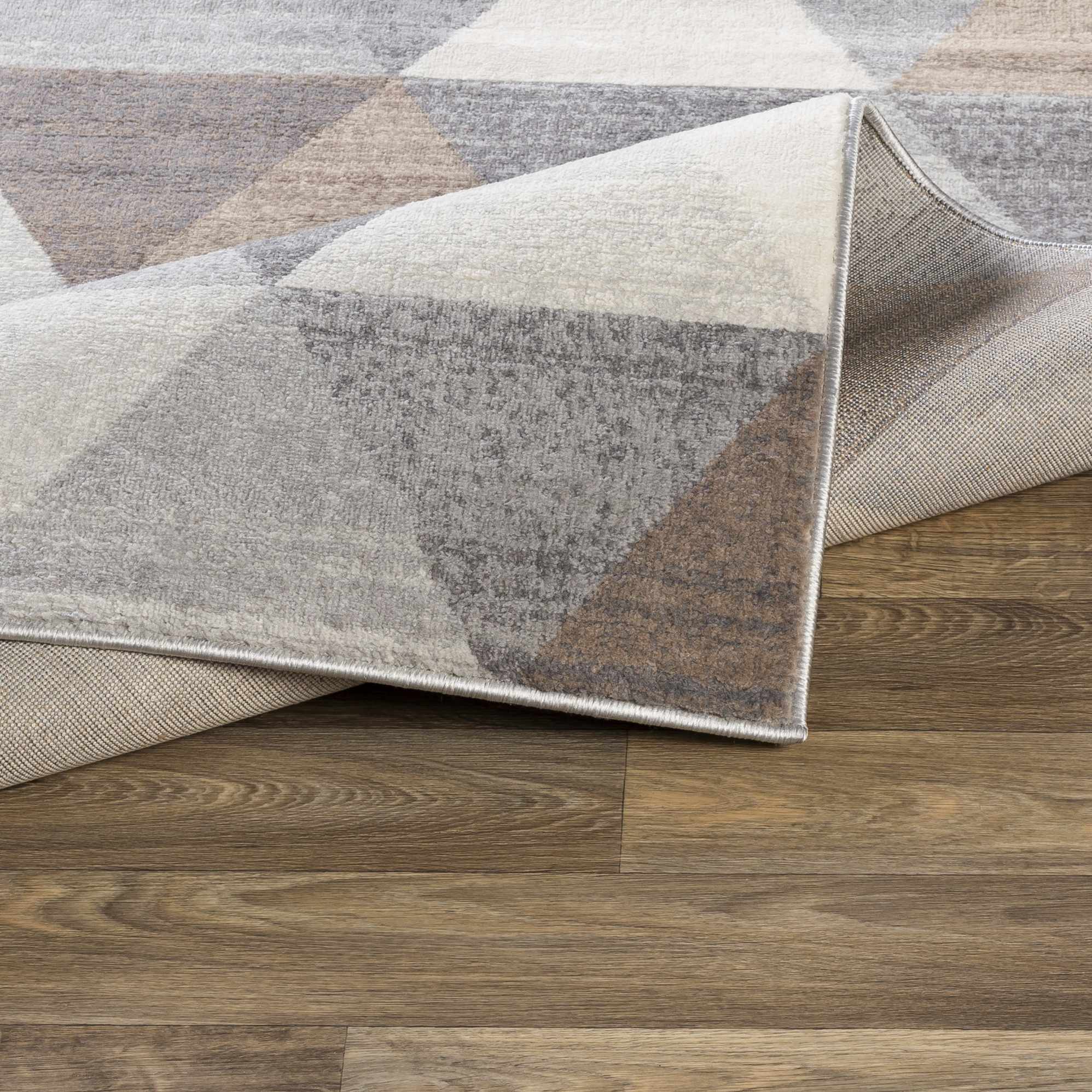Modern Contemporary Geometric Brown, Beige and Gray Medium pile  Area rug - Image 5