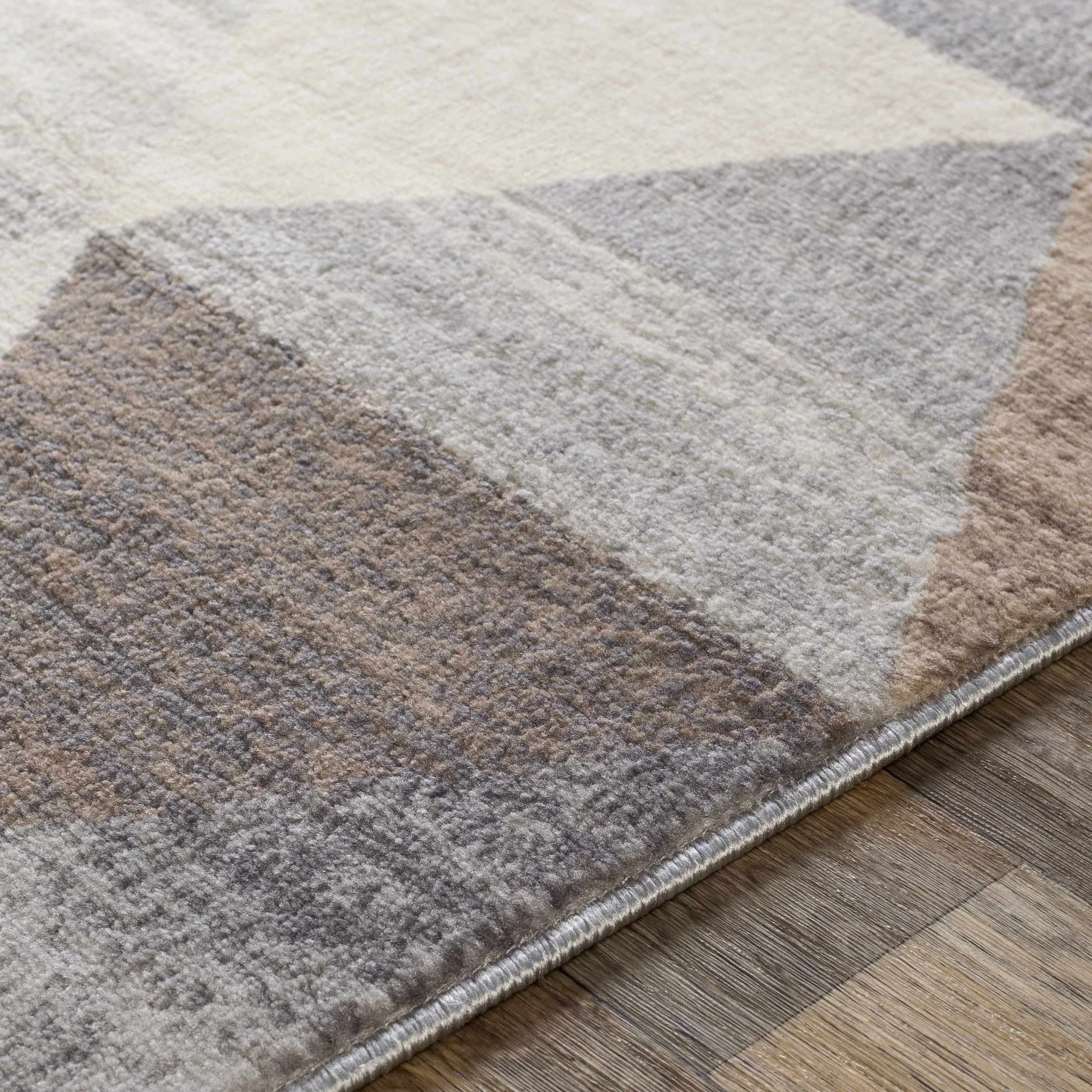Modern Contemporary Geometric Brown, Beige and Gray Medium pile  Area rug - Image 6