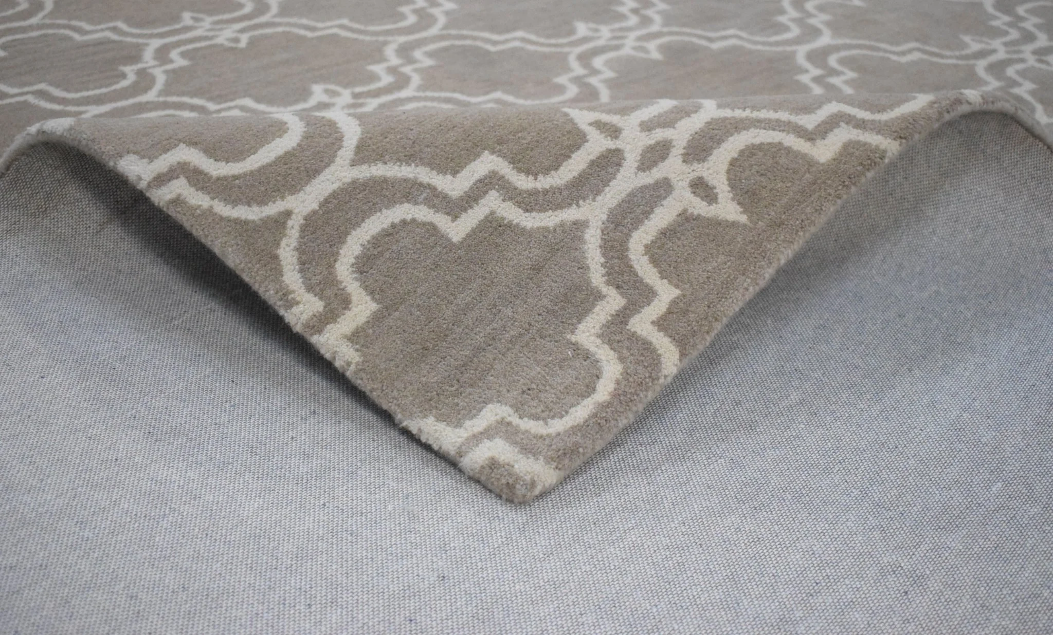 Modern Geometric hand Tufted Brown and Beige Wool Area Rug - Image 8