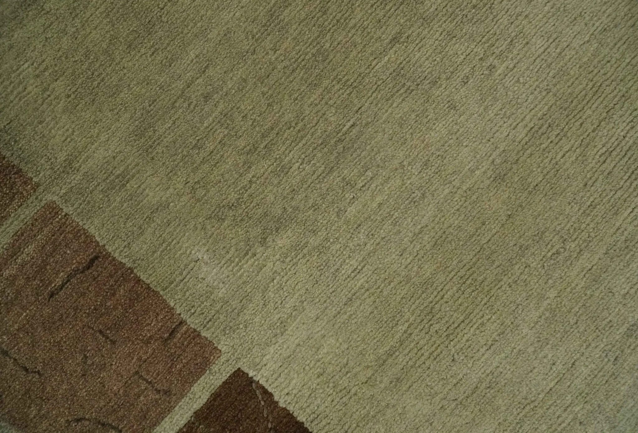 Modern Geometrical Beige, Brown and olive 4x6 Hand Knotted Wool Area Rug - Image 8
