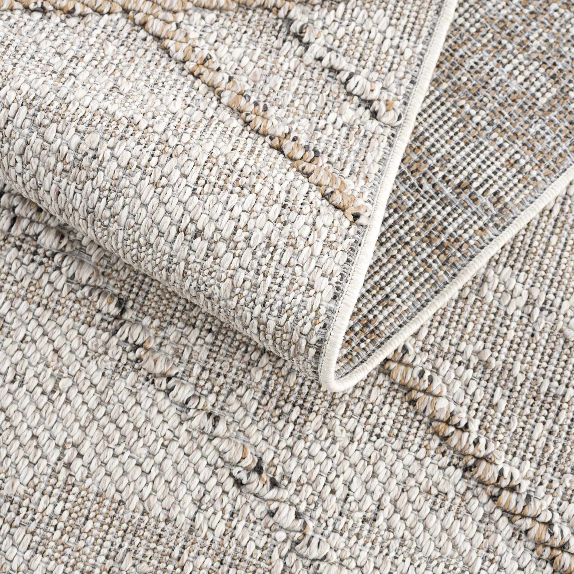 Modern Geometrical Contemporary Beige Outdoor Safe Area Rug - Image 10