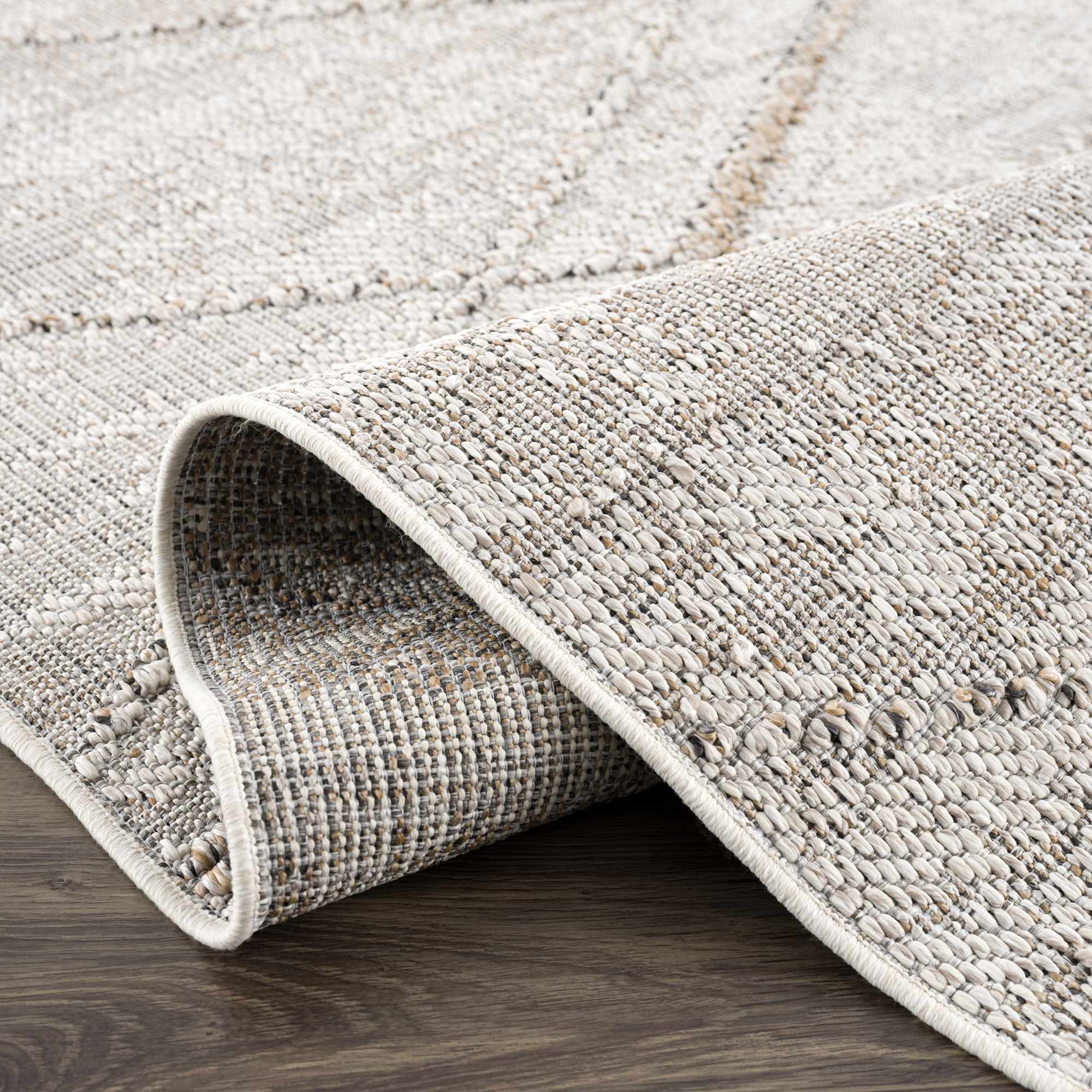Modern Geometrical Contemporary Beige Outdoor Safe Area Rug - Image 11