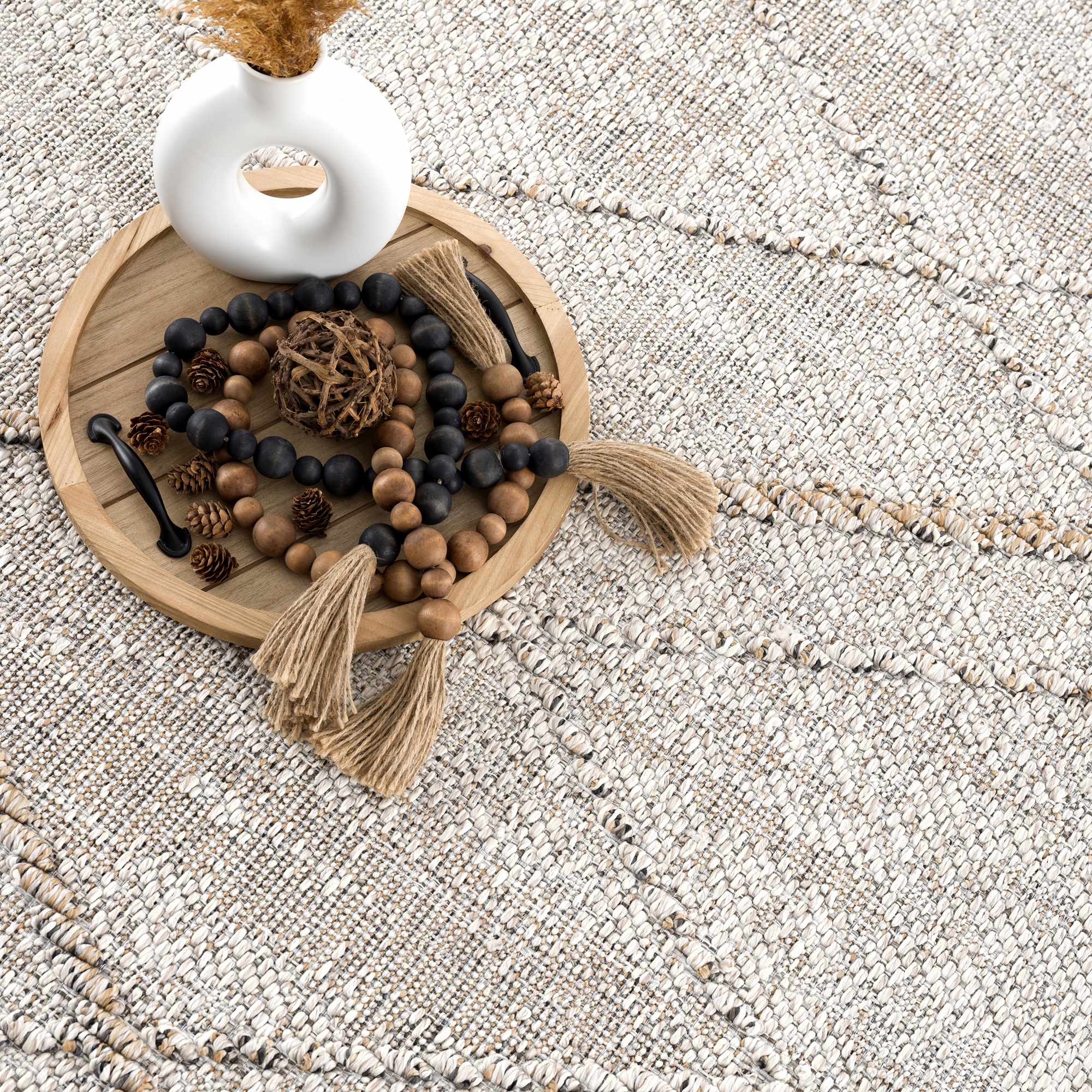 Modern Geometrical Contemporary Beige Outdoor Safe Area Rug - Image 17