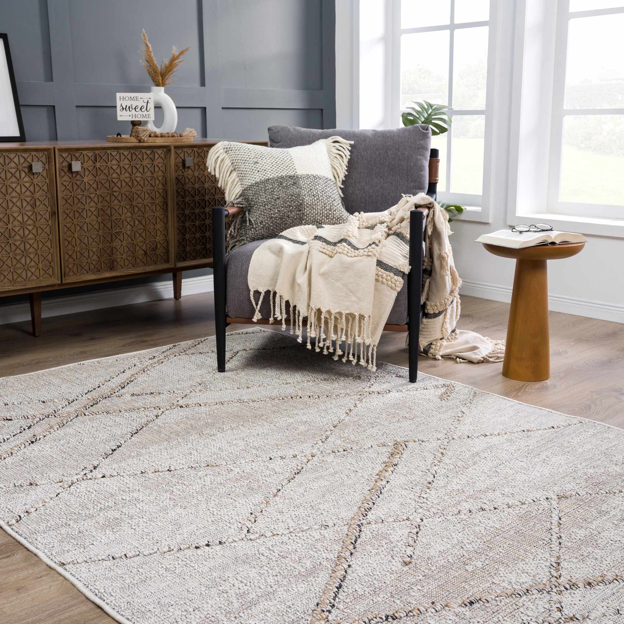 Modern Geometrical Contemporary Beige Outdoor Safe Area Rug - Image 20