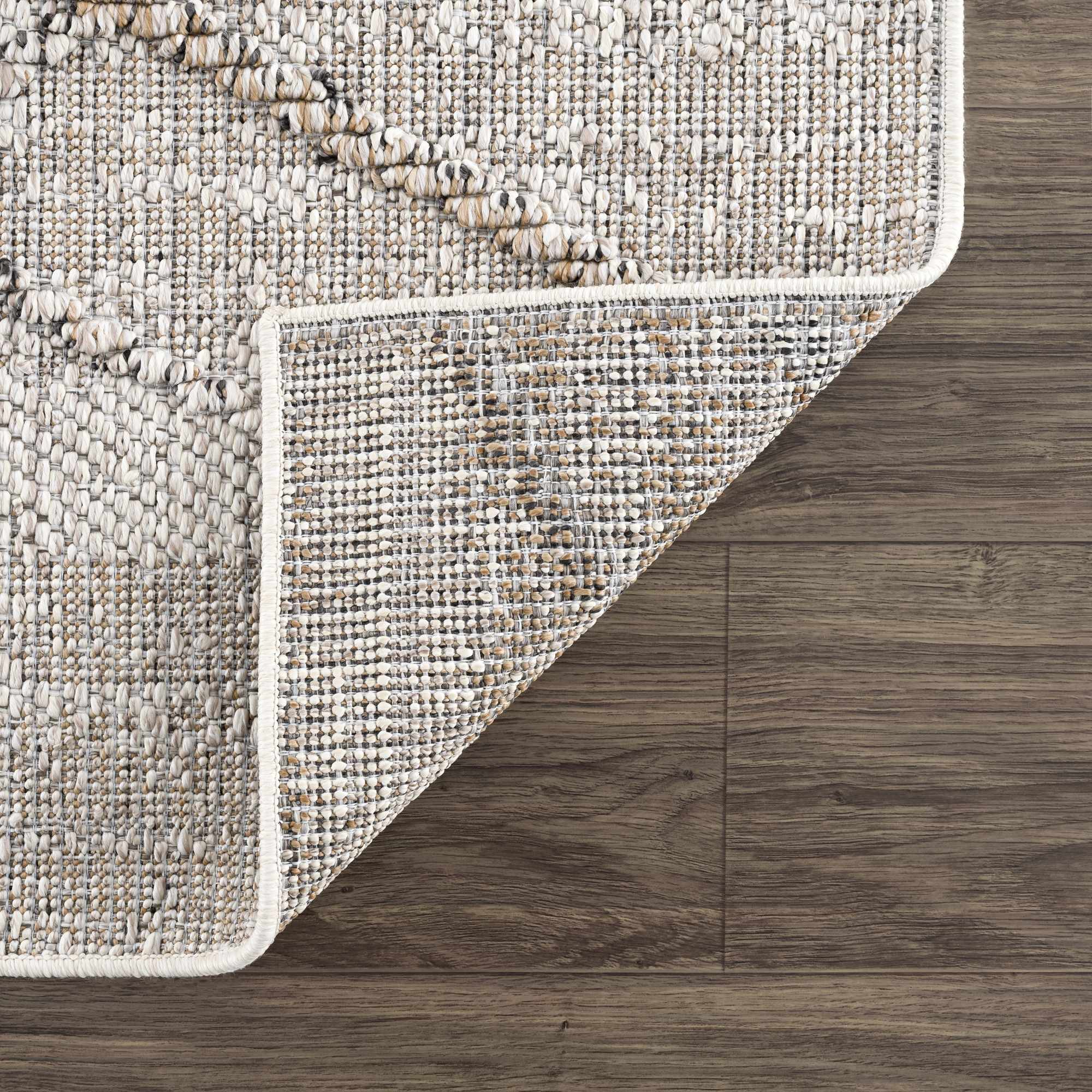 Modern Geometrical Contemporary Beige Outdoor Safe Area Rug - Image 7