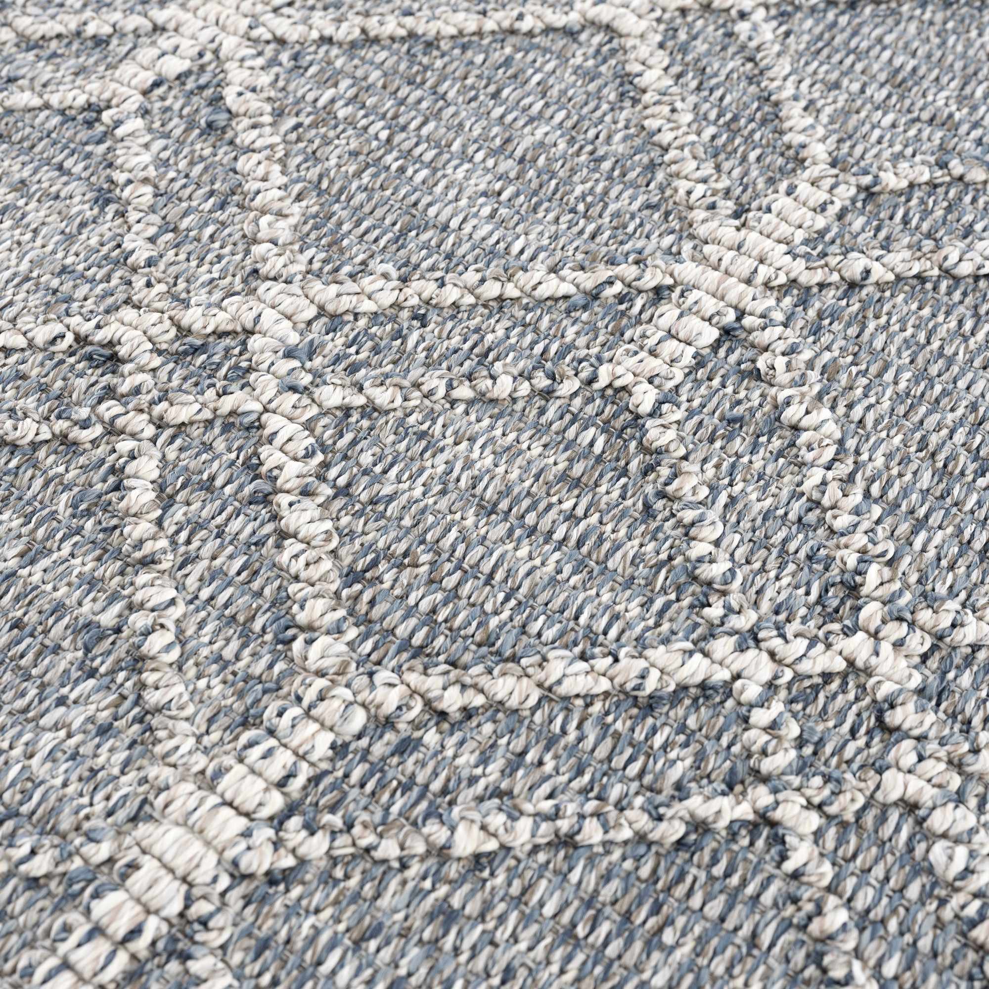 Modern Geometrical Carved Texture Gray and Ivory Outdoor Safe Area Rug - Image 12
