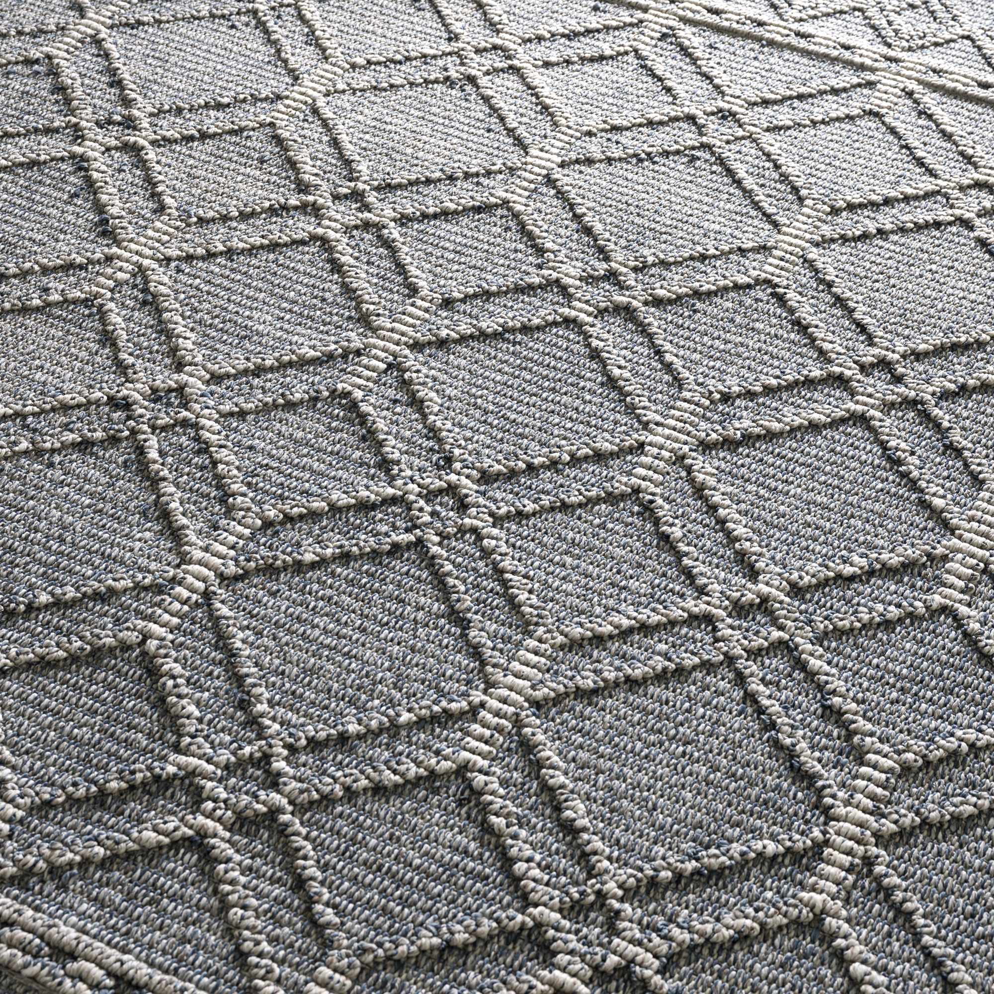 Modern Geometrical Carved Texture Gray and Ivory Outdoor Safe Area Rug - Image 13