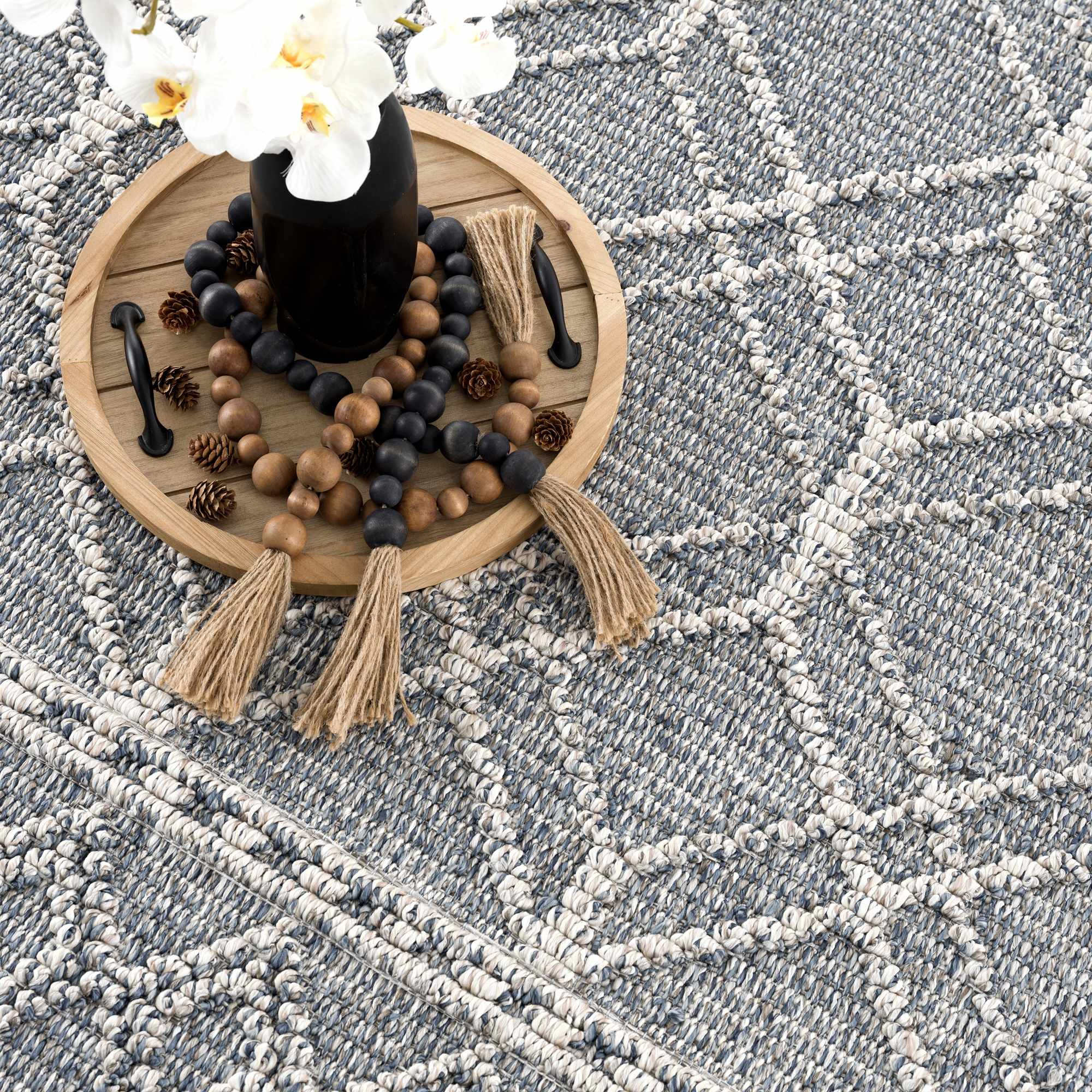 Modern Geometrical Carved Texture Gray and Ivory Outdoor Safe Area Rug - Image 15