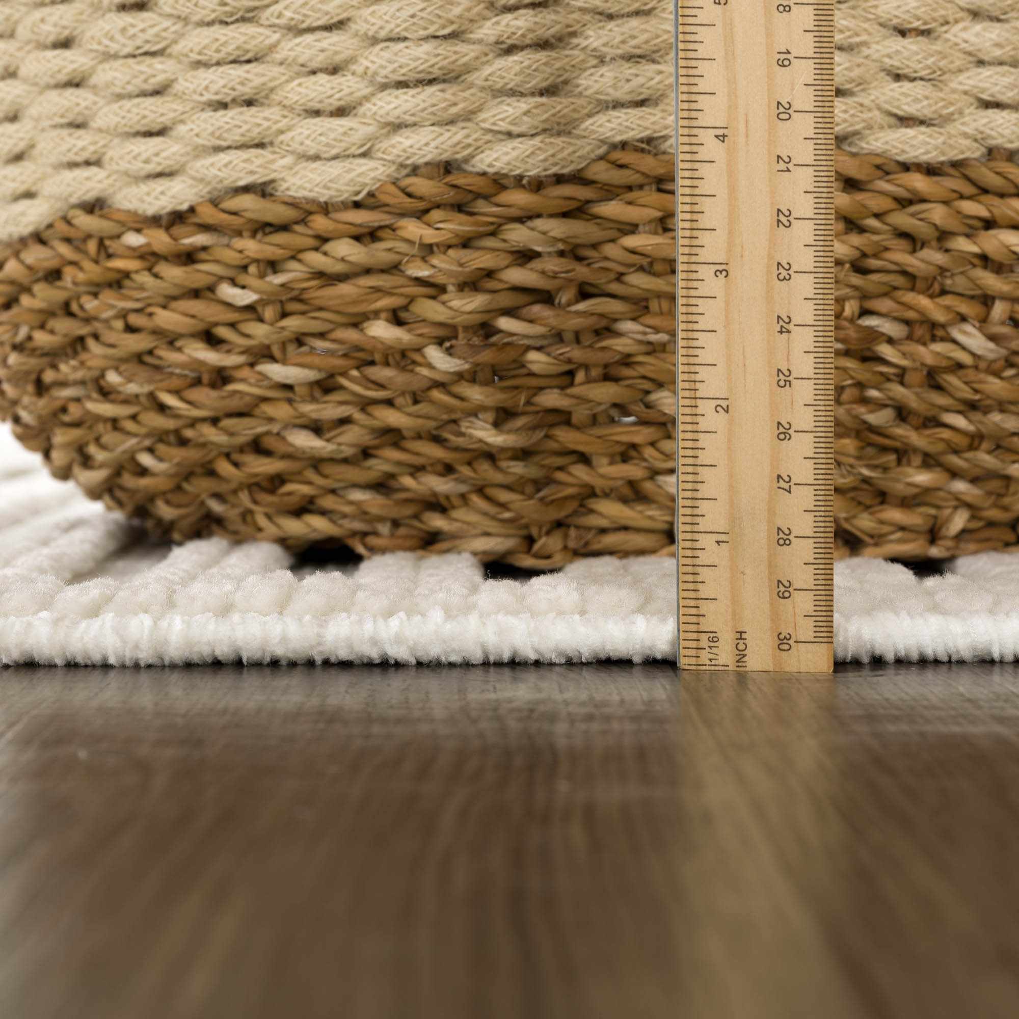 Modern Geometrical Arc Texture Ivory Washable Area Rug - Image 11