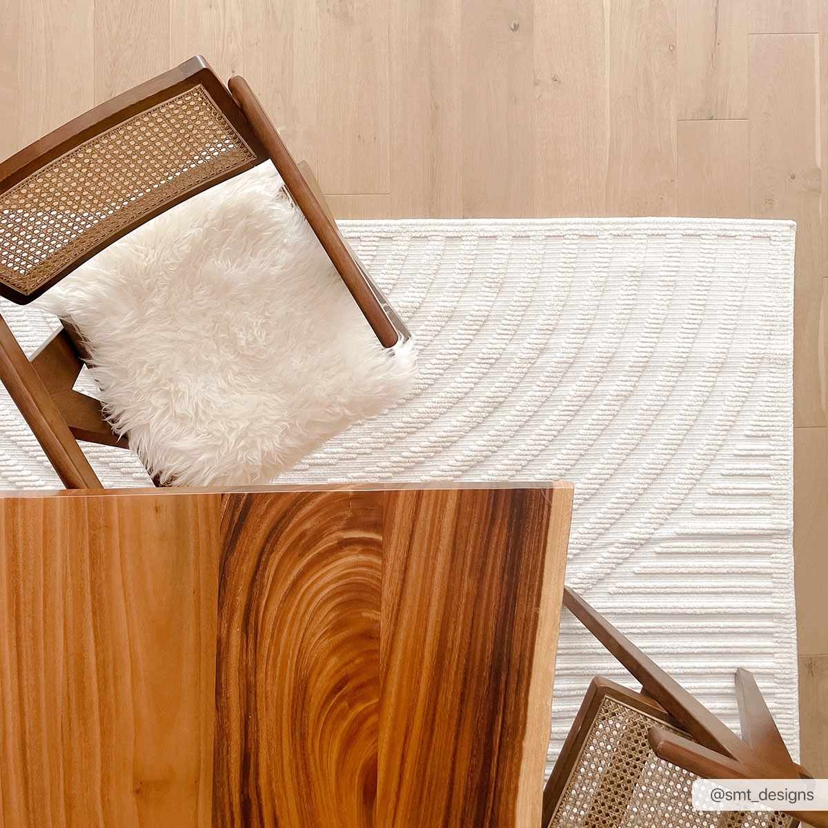Modern Geometrical Arc Texture Ivory Washable Area Rug - Image 16