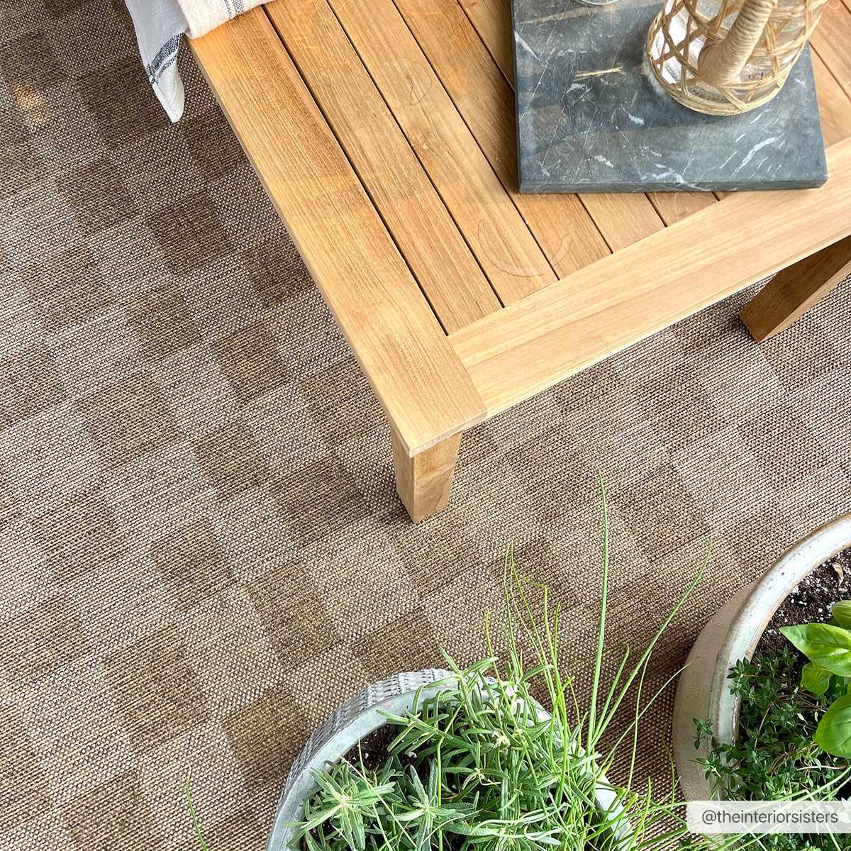 Modern Geometrical Checkered Brown and Ivory Outdoor safe Area Rug - Image 11
