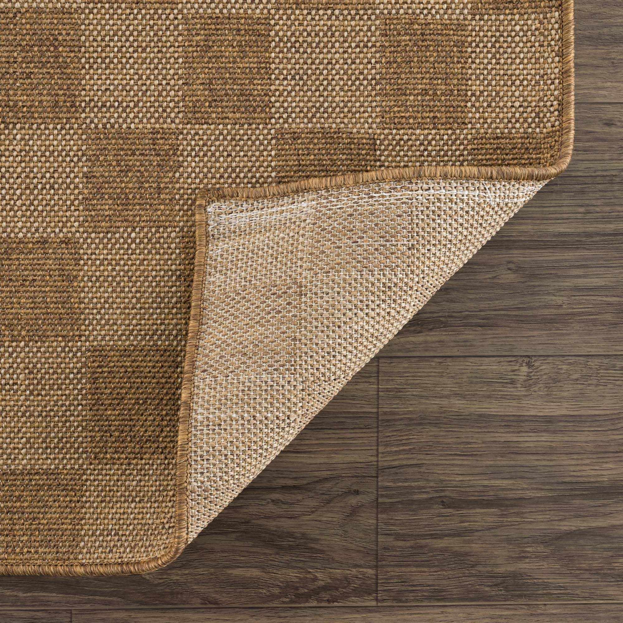 Modern Geometrical Checkered Brown and Ivory Outdoor safe Area Rug - Image 6