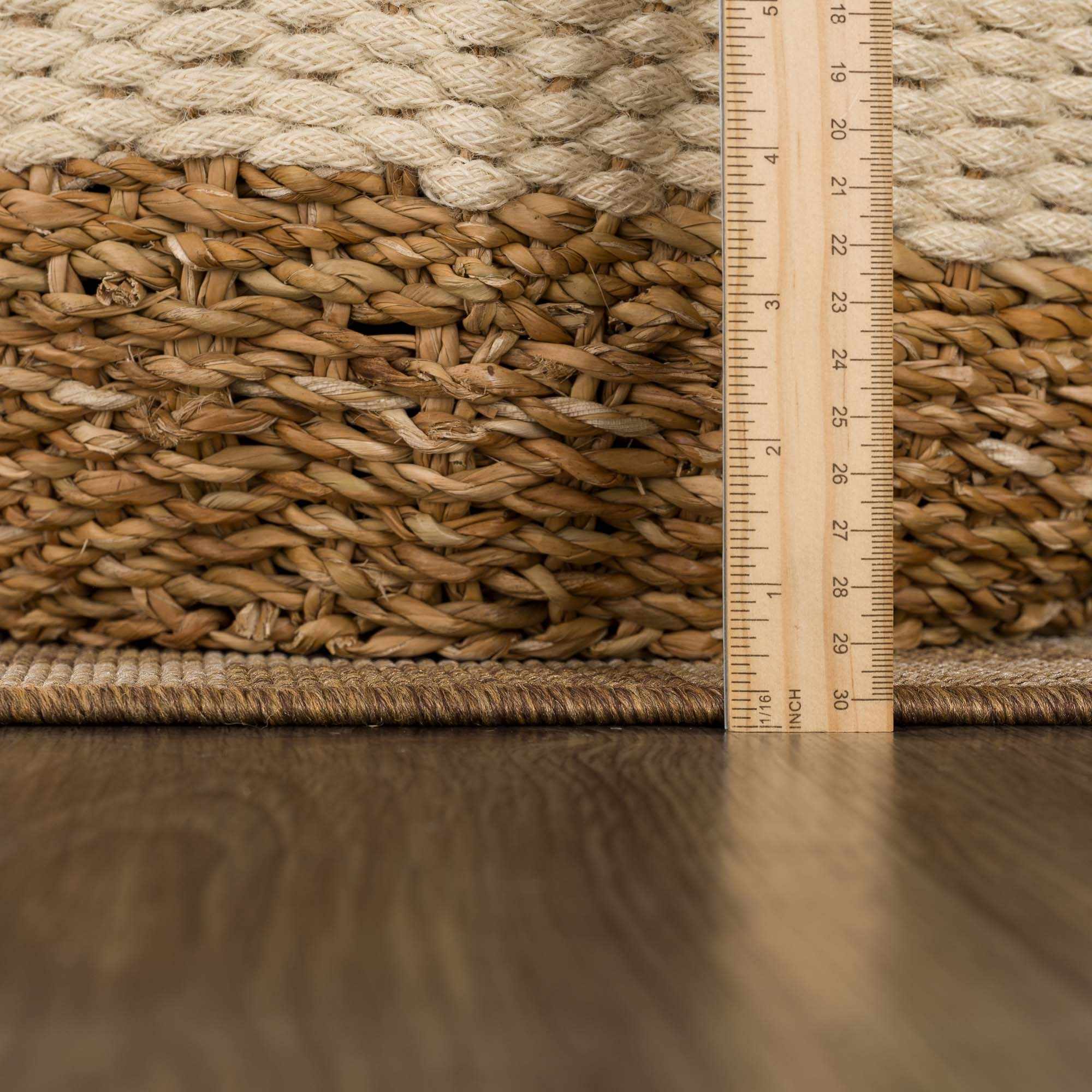 Modern Geometrical Checkered Brown and Ivory Outdoor safe Area Rug - Image 9