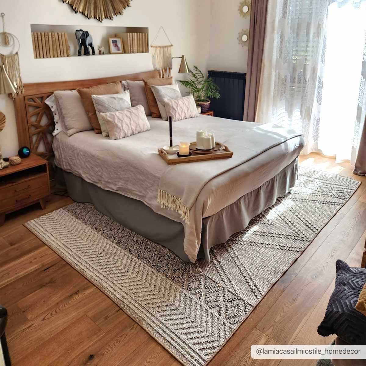 Modern Geometrical Chevron Design Tan and Ivory Outdoor Safe Area Rug - Image 3