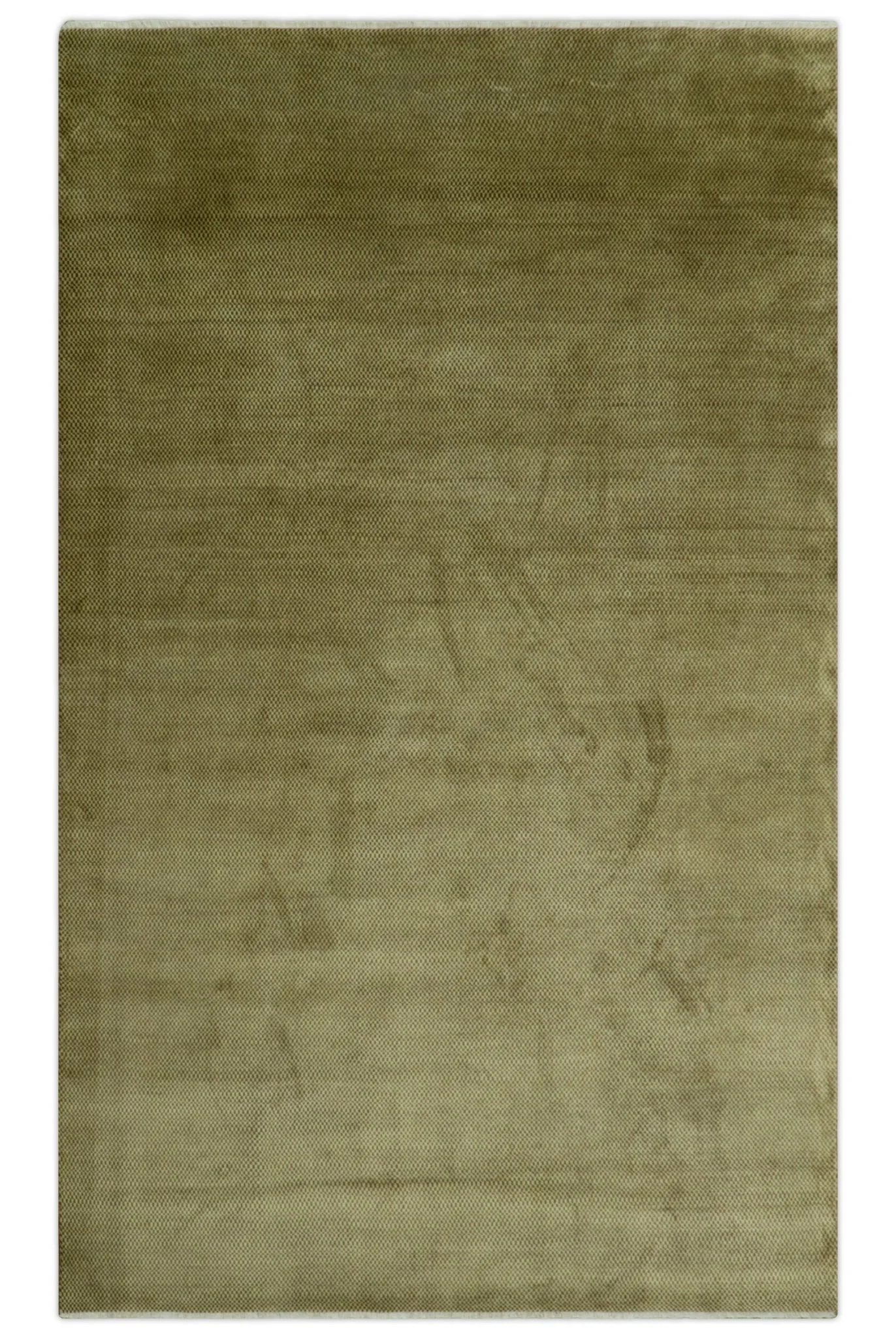 Modern Geometrical Design Beige And Brown 6x10 Hand Knotted Wool Rug - Image 10