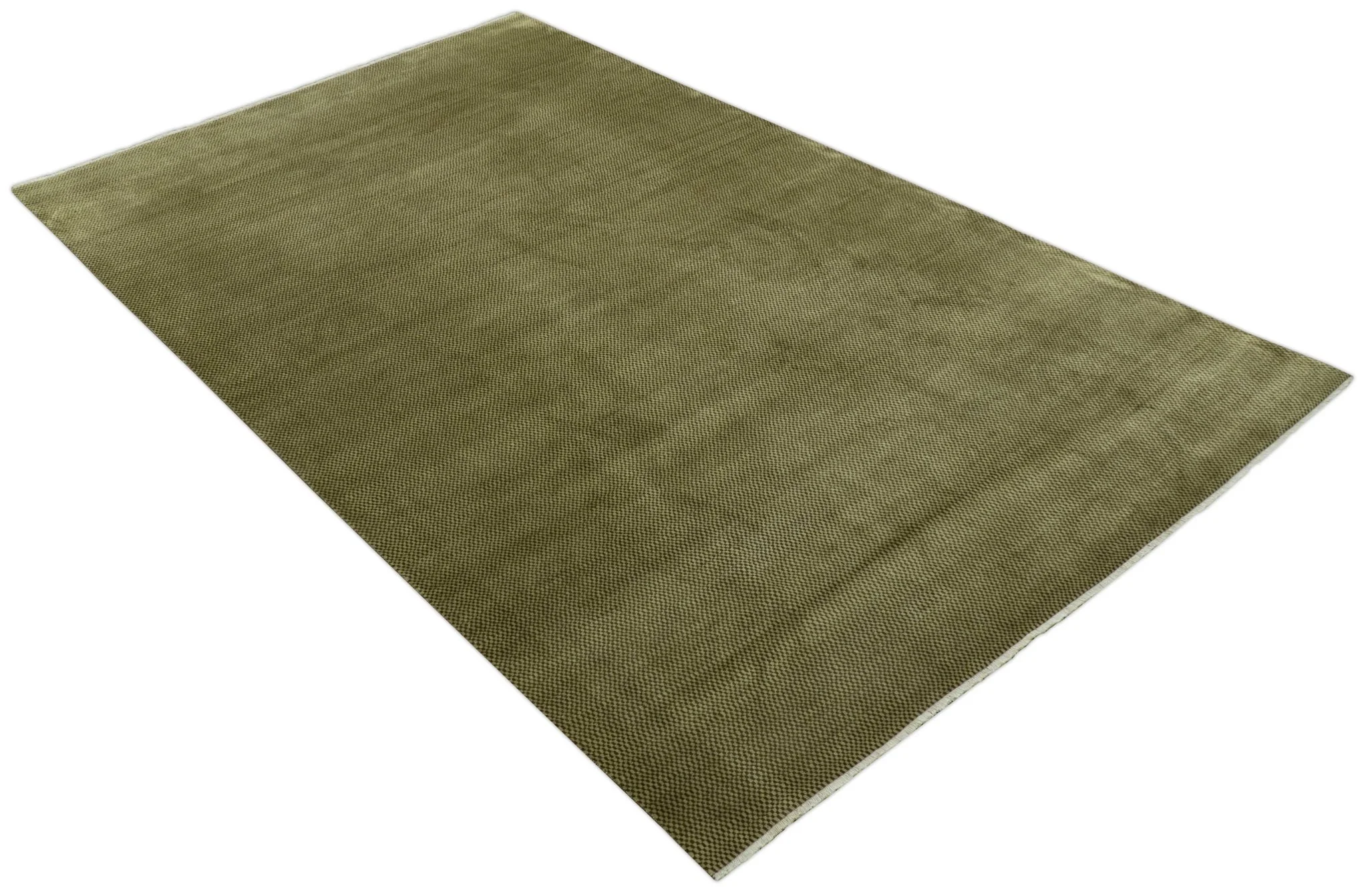 Modern Geometrical Design Beige And Brown 6x10 Hand Knotted Wool Rug - Image 11