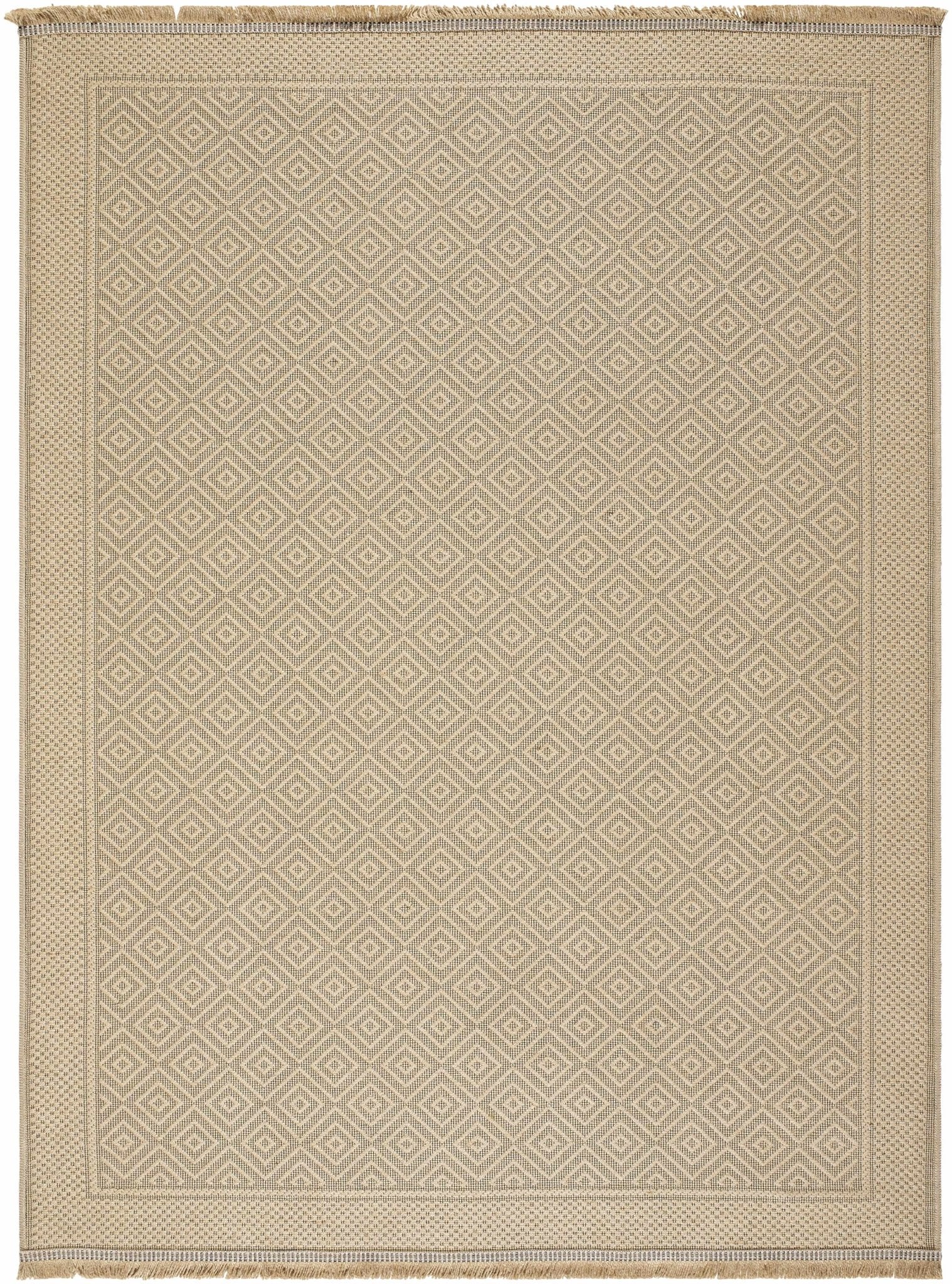 Modern Geometrical Design Beige Machine Woven Jute Area Rug - Image 11