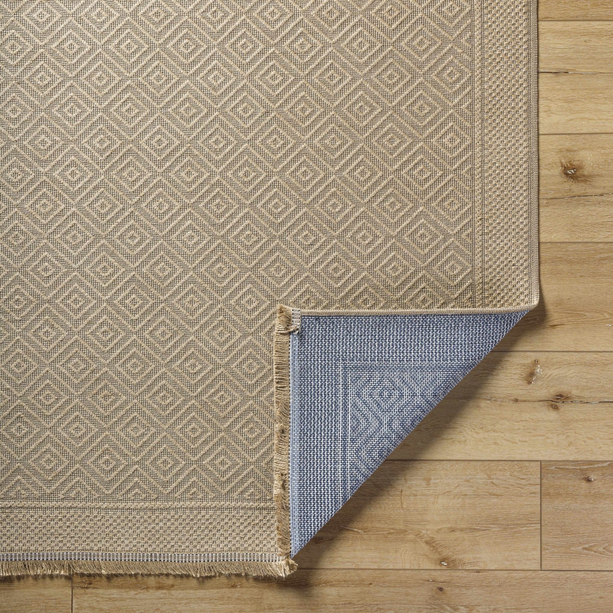 Modern Geometrical Design Beige Machine Woven Jute Area Rug - Image 3