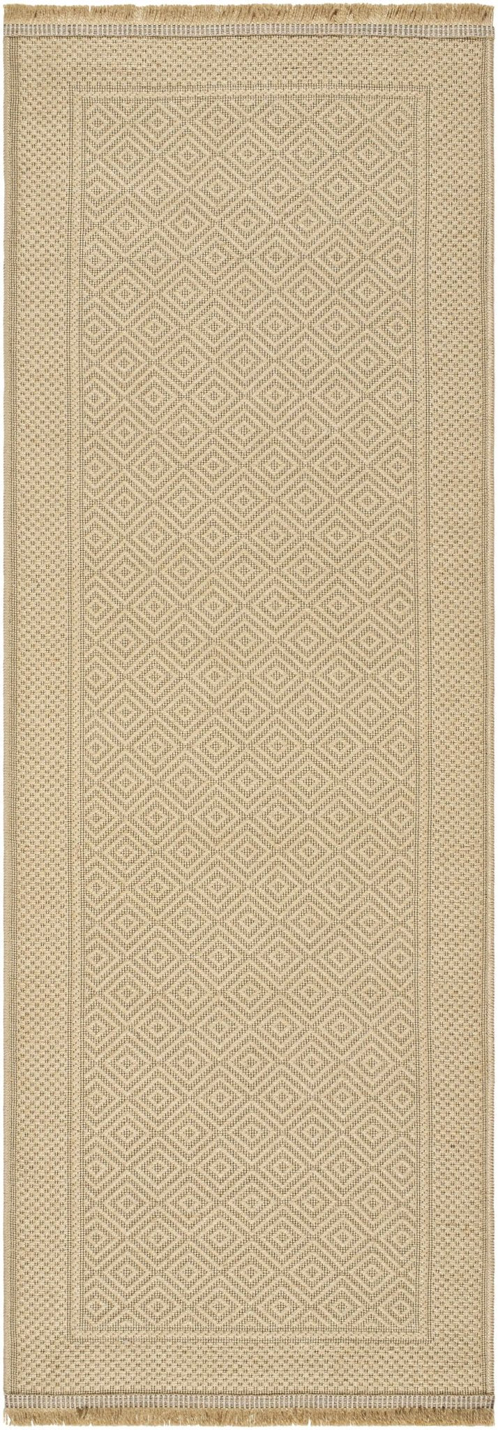 Modern Geometrical Design Beige Machine Woven Jute Area Rug - Image 9
