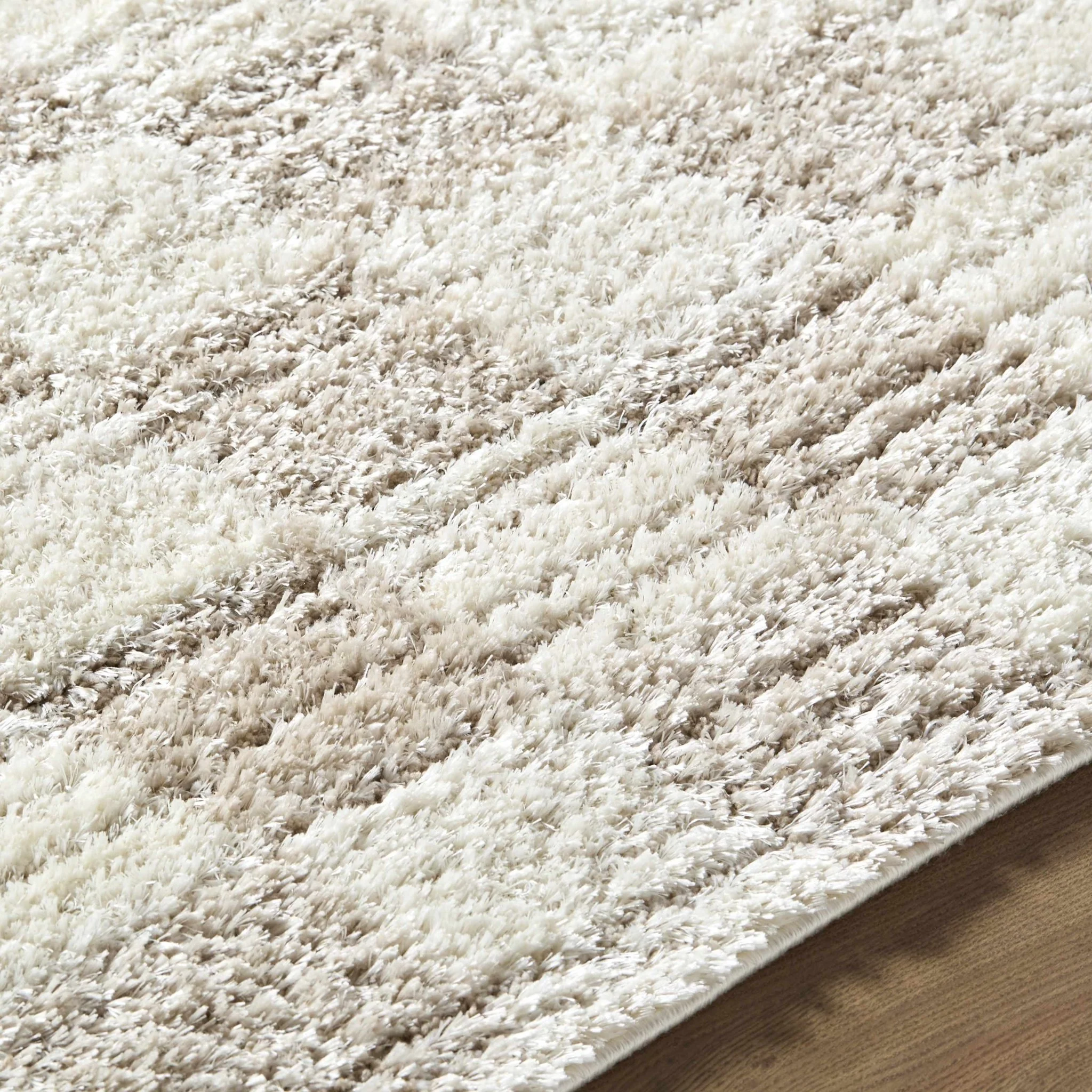 Modern Geometrical Design Cream Machine Woven Area Rug - Image 11