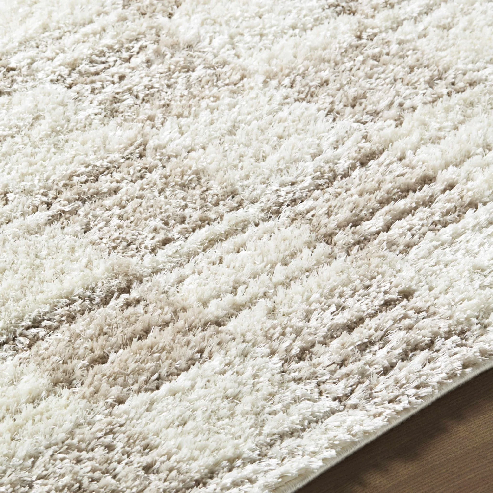 Modern Geometrical Design Cream Machine Woven Area Rug - Image 5
