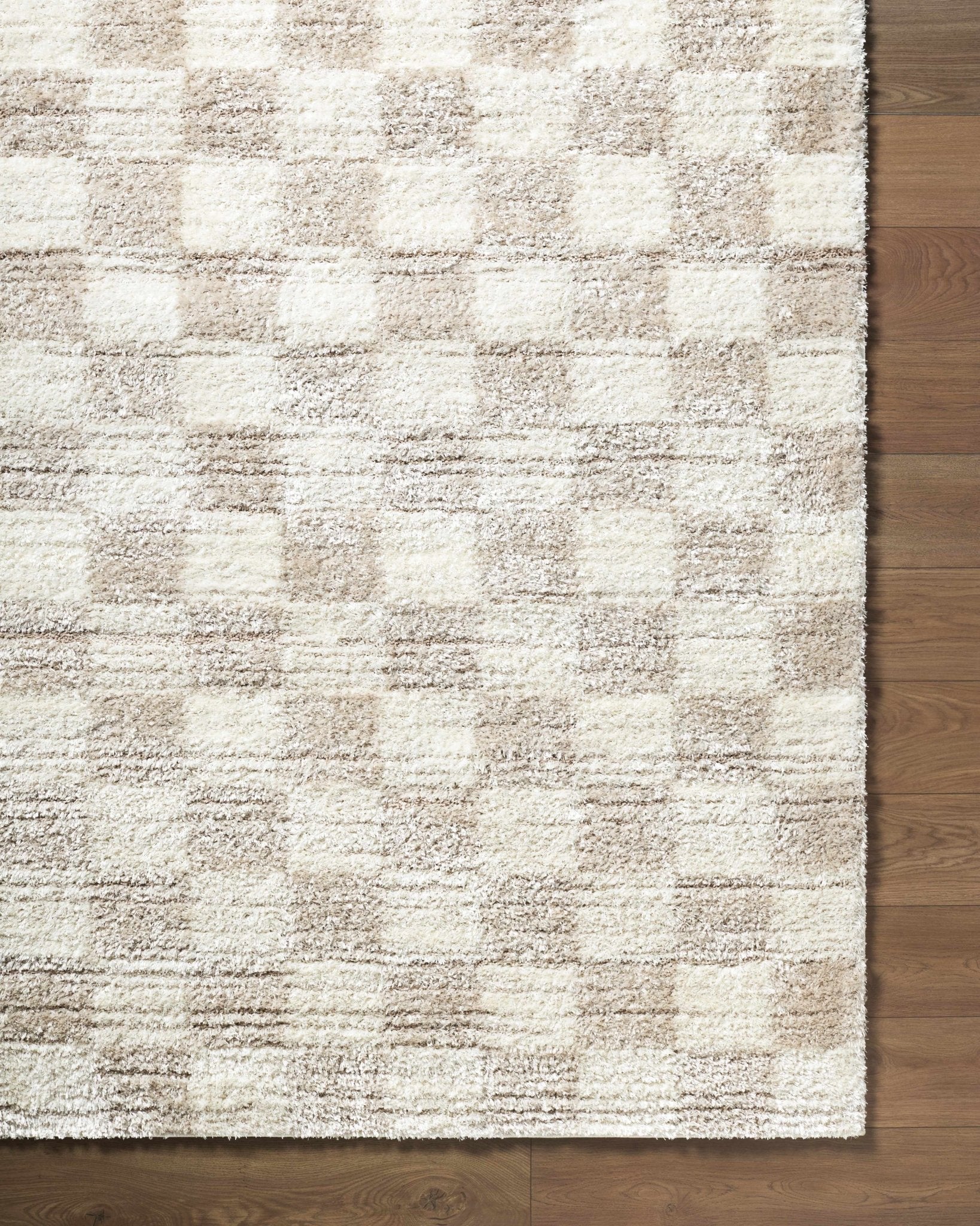 Modern Geometrical Design Cream Machine Woven Area Rug - Image 6