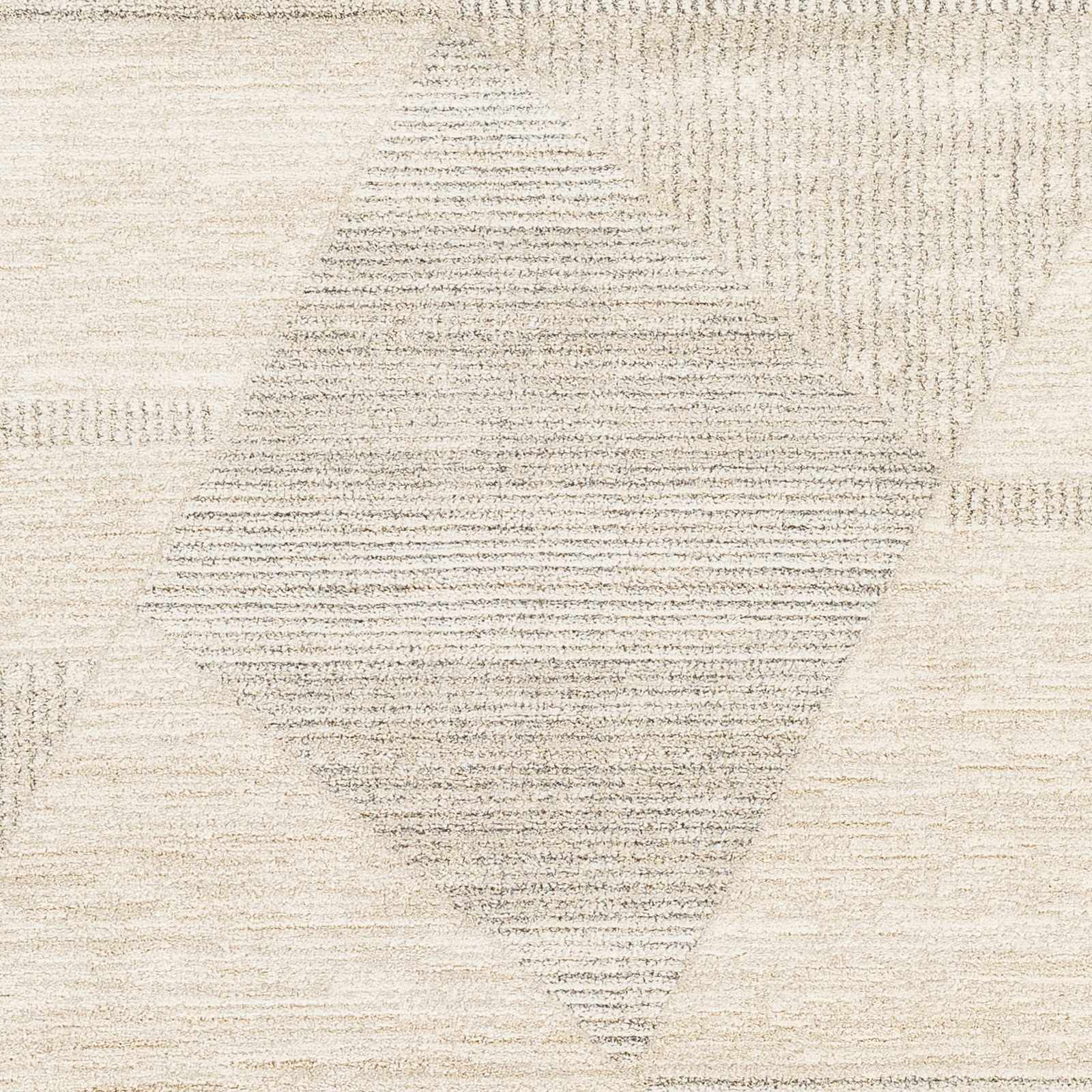 Modern Geometrical Design Ivory Machine Woven Rug - Image 2