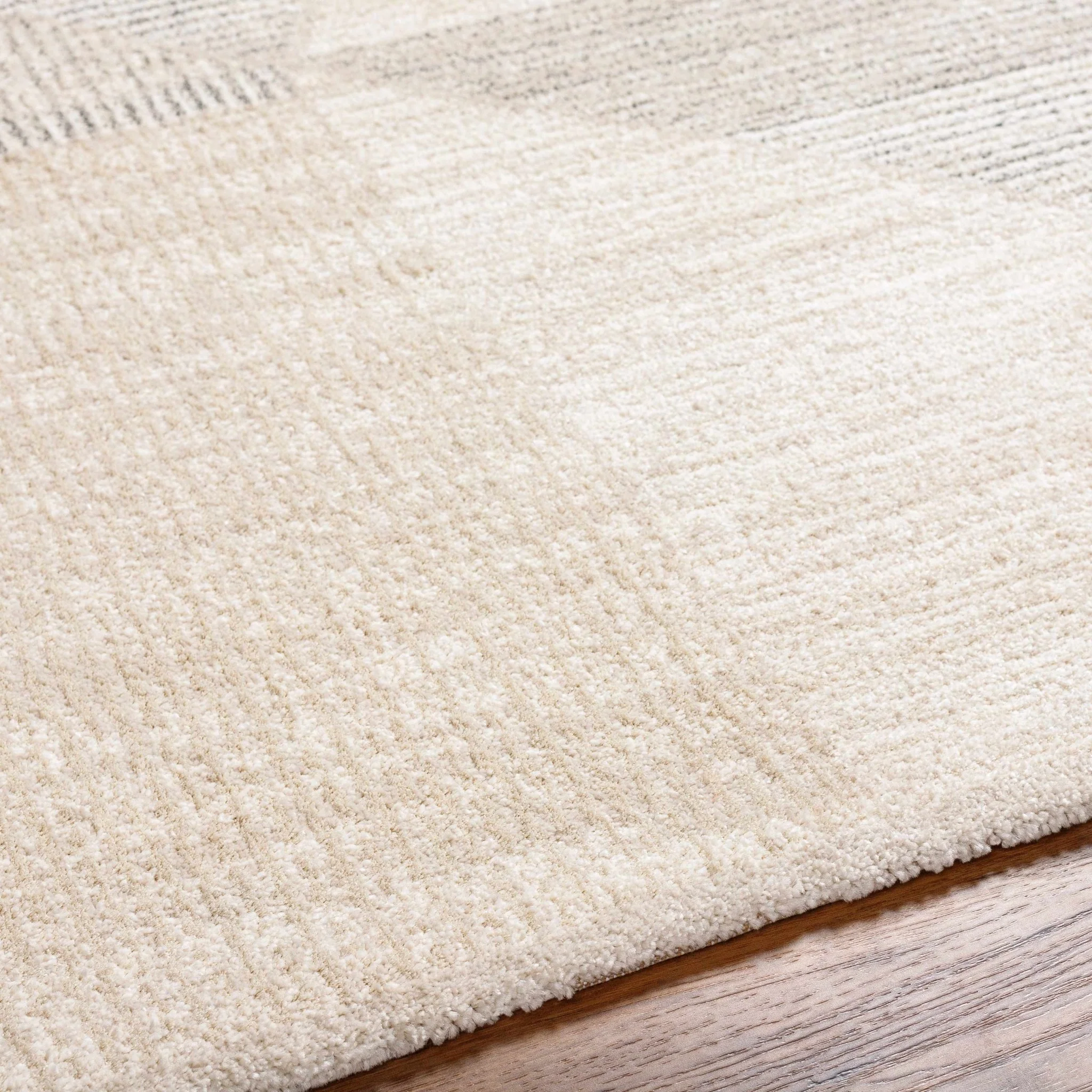 Modern Geometrical Design Ivory Machine Woven Rug - Image 3