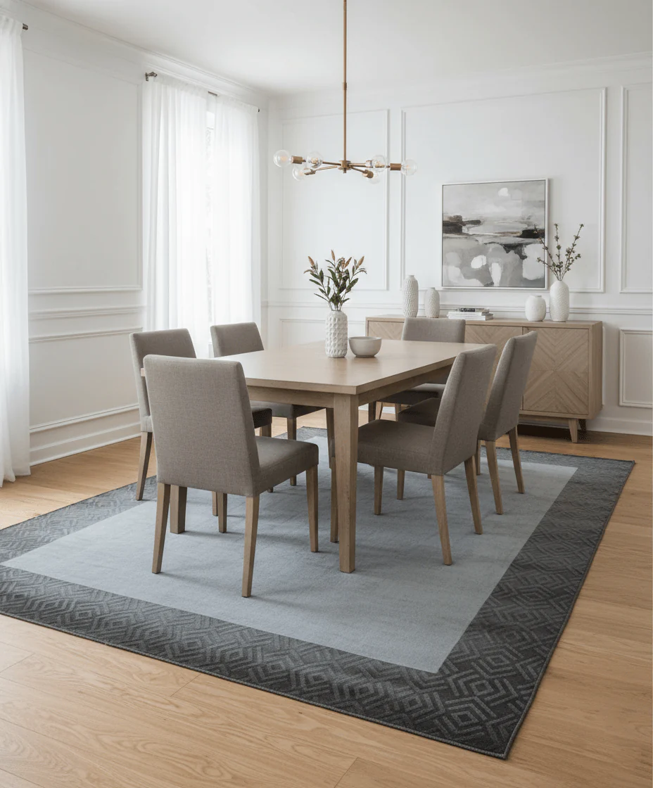 Modern Geometrical Design Silver Hand Loom 10x13 Art Silk Area Rug - Image 2