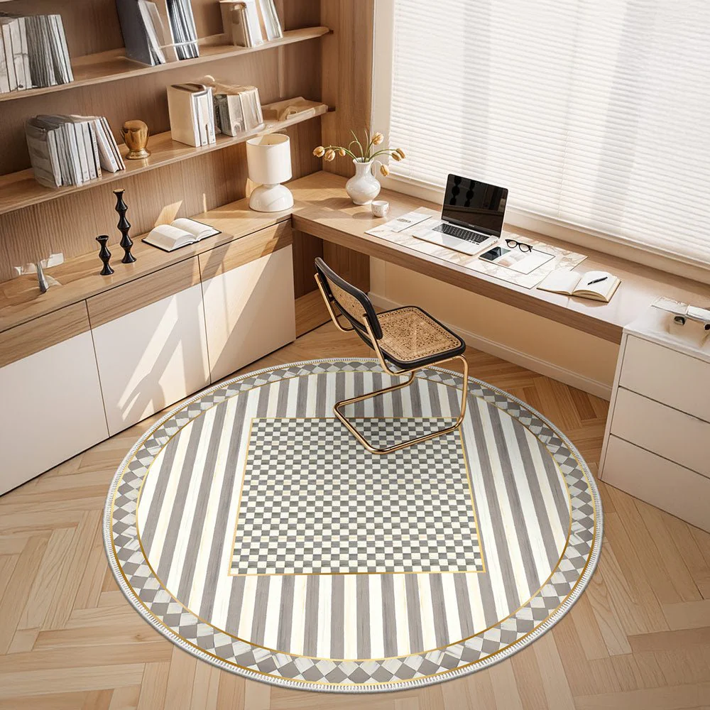 Modern Geometrical Gray And Ivory Machine Washable Cotton Area Rug - Image 2