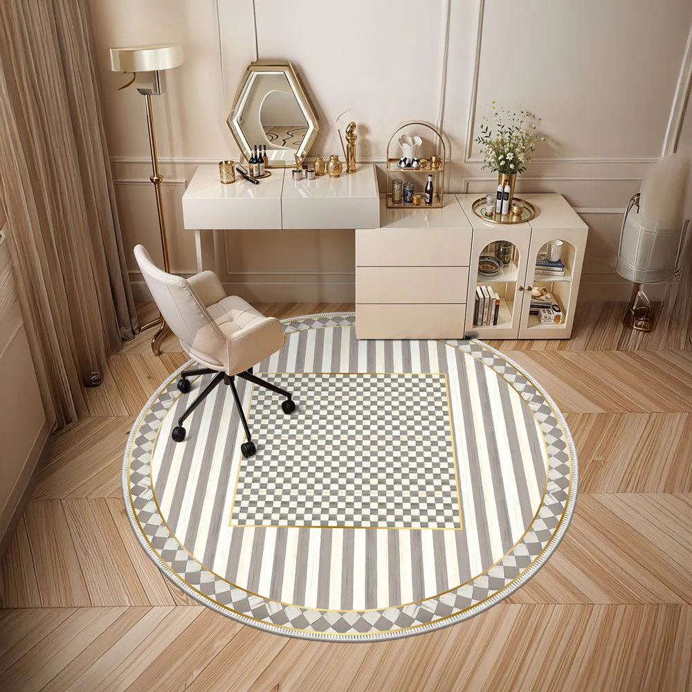 Modern Geometrical Gray And Ivory Machine Washable Cotton Area Rug - Image 3