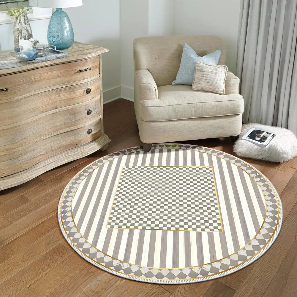 Modern Geometrical Gray And Ivory Machine Washable Cotton Area Rug - Image 4
